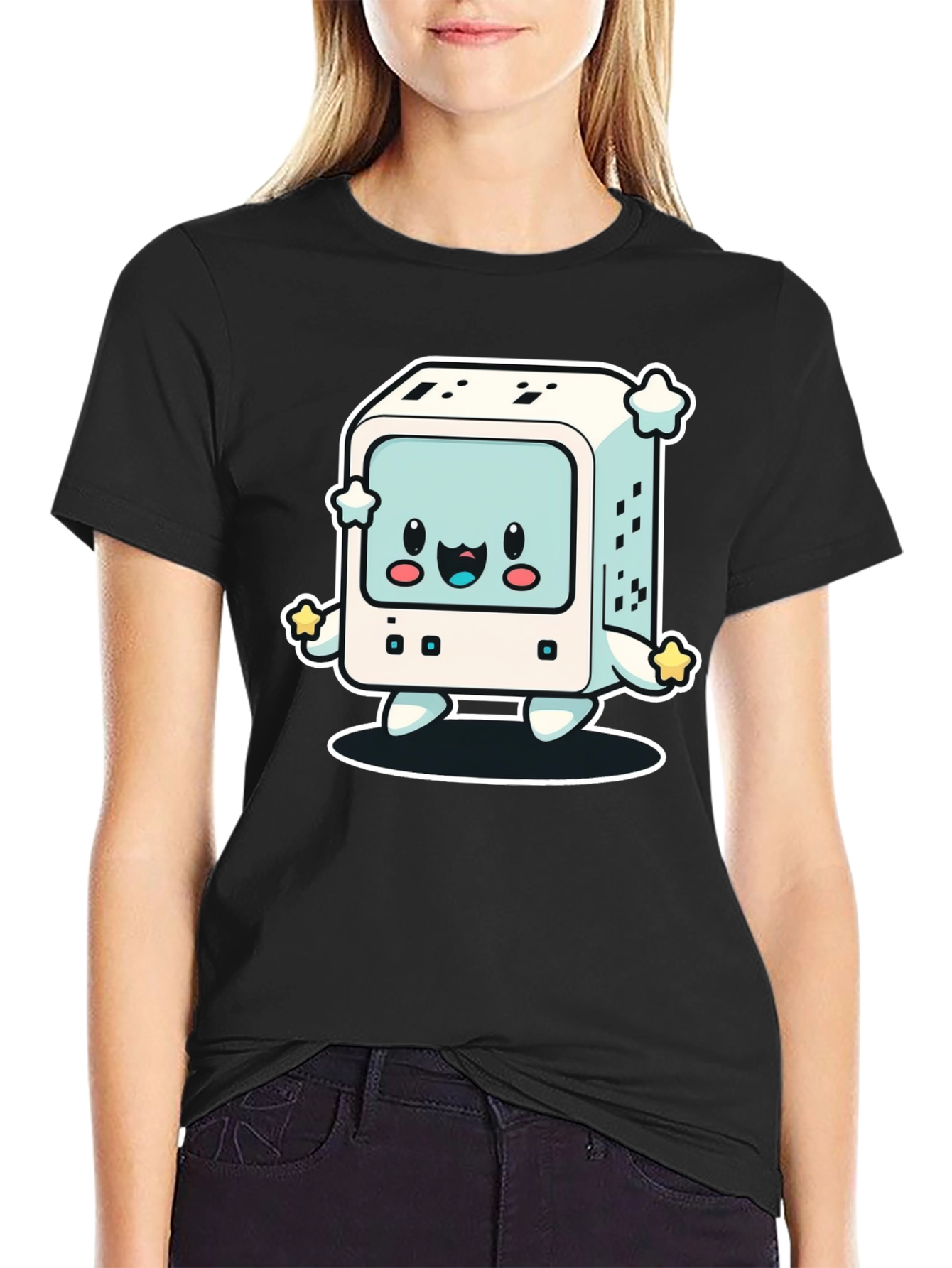 Kawaii Computer T-Shirt - Retro Gaming Style