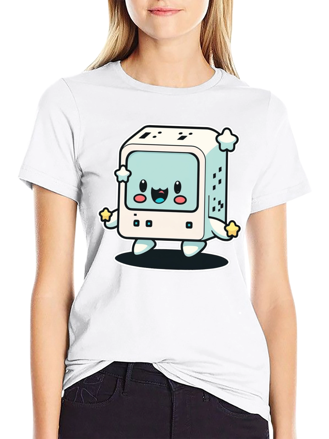 Kawaii Computer T-Shirt - Retro Gaming Style