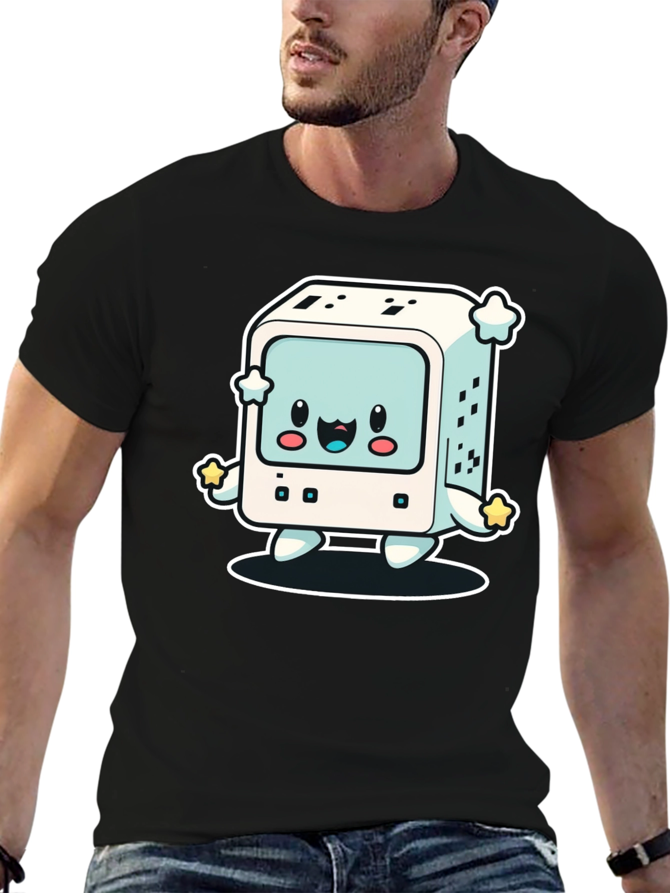 Kawaii Computer T-Shirt - Retro Gaming Style