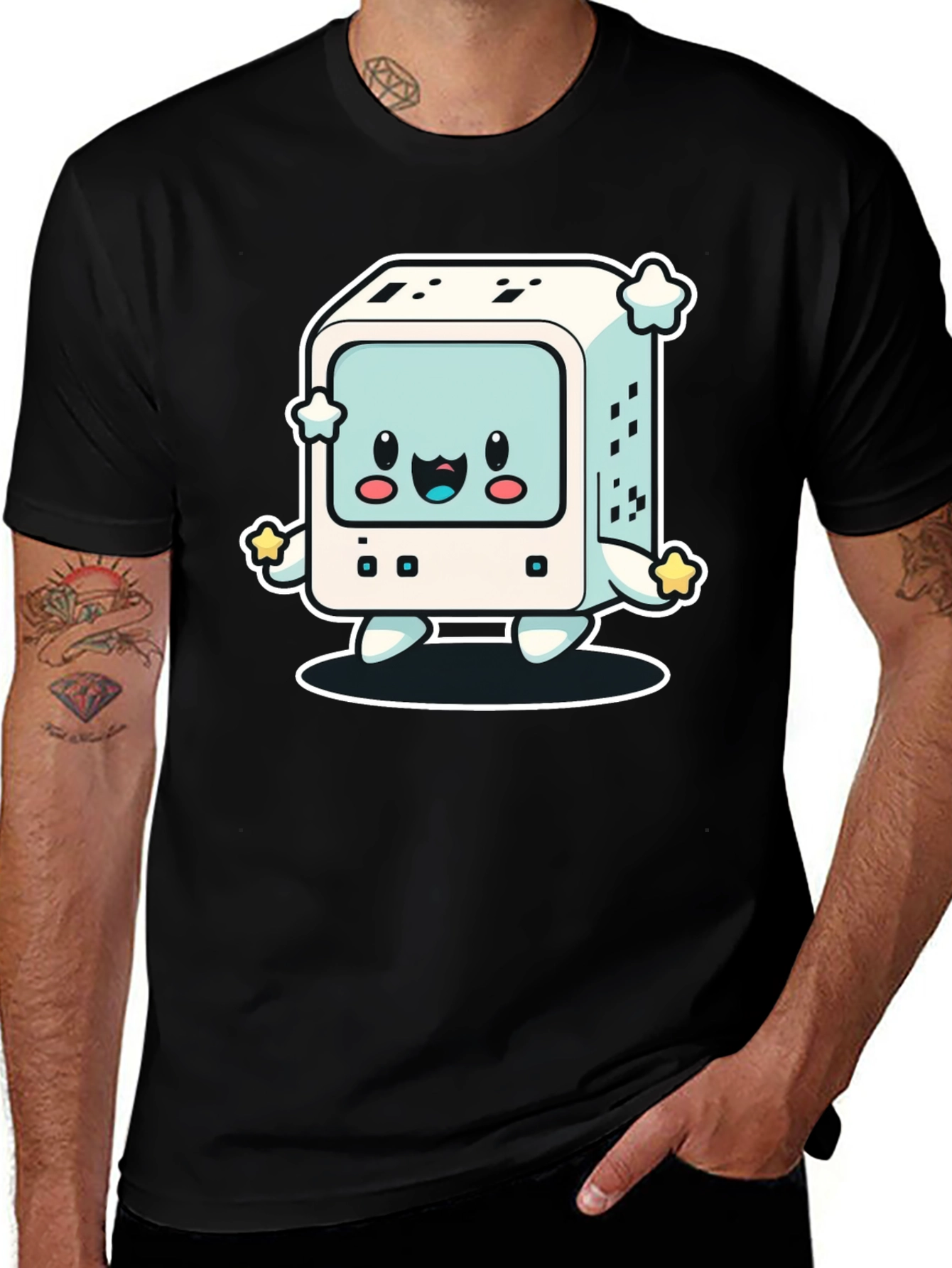 Kawaii Computer T-Shirt - Retro Gaming Style