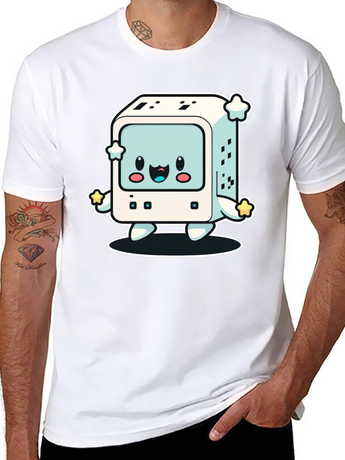 Kawaii Computer T-Shirt - Retro Gaming Style