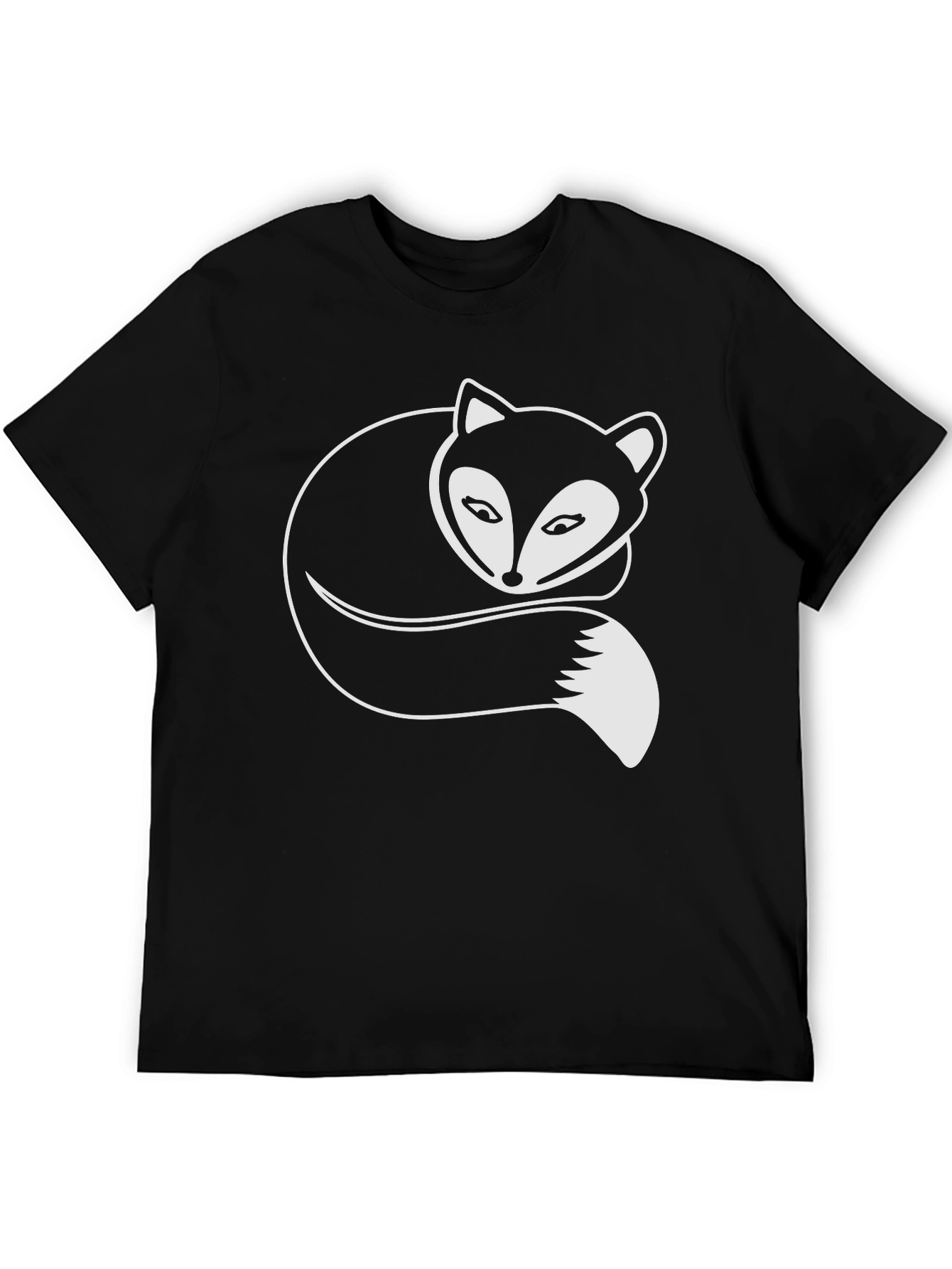 Fox Graphic Tee - Stylish Black Cotton T-Shirt