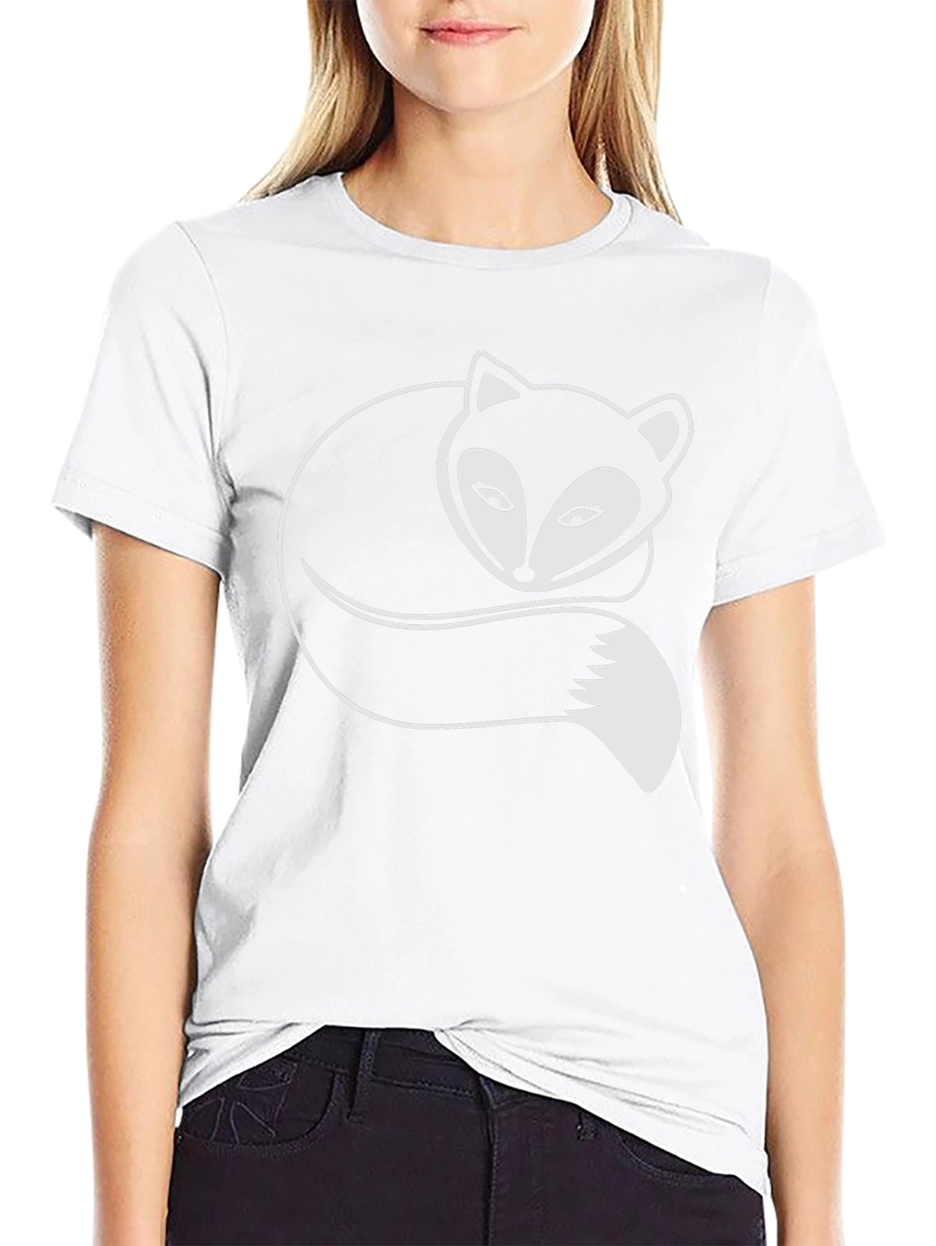 Fox Graphic Tee - Stylish Black Cotton T-Shirt