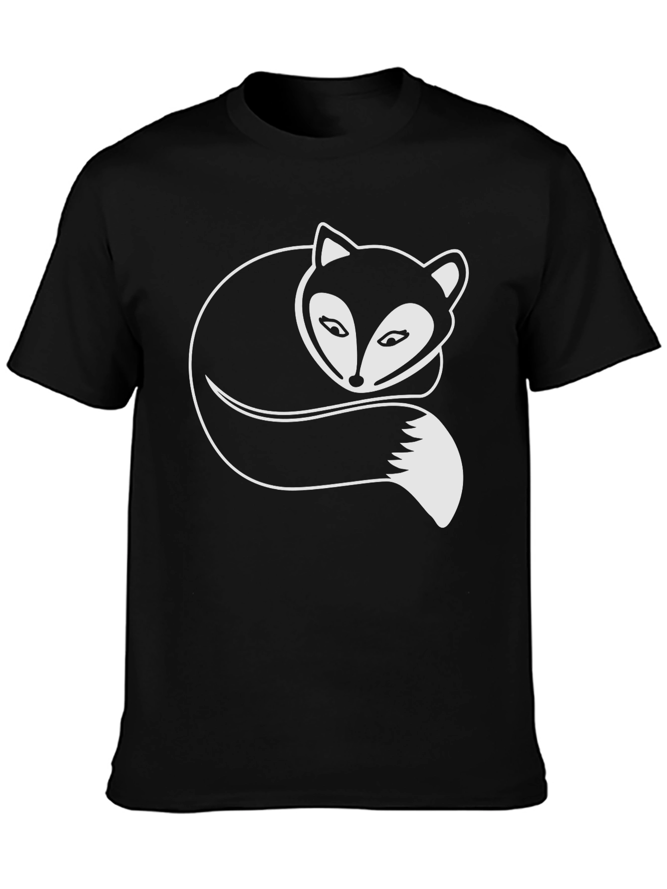 Fox Graphic Tee - Stylish Black Cotton T-Shirt