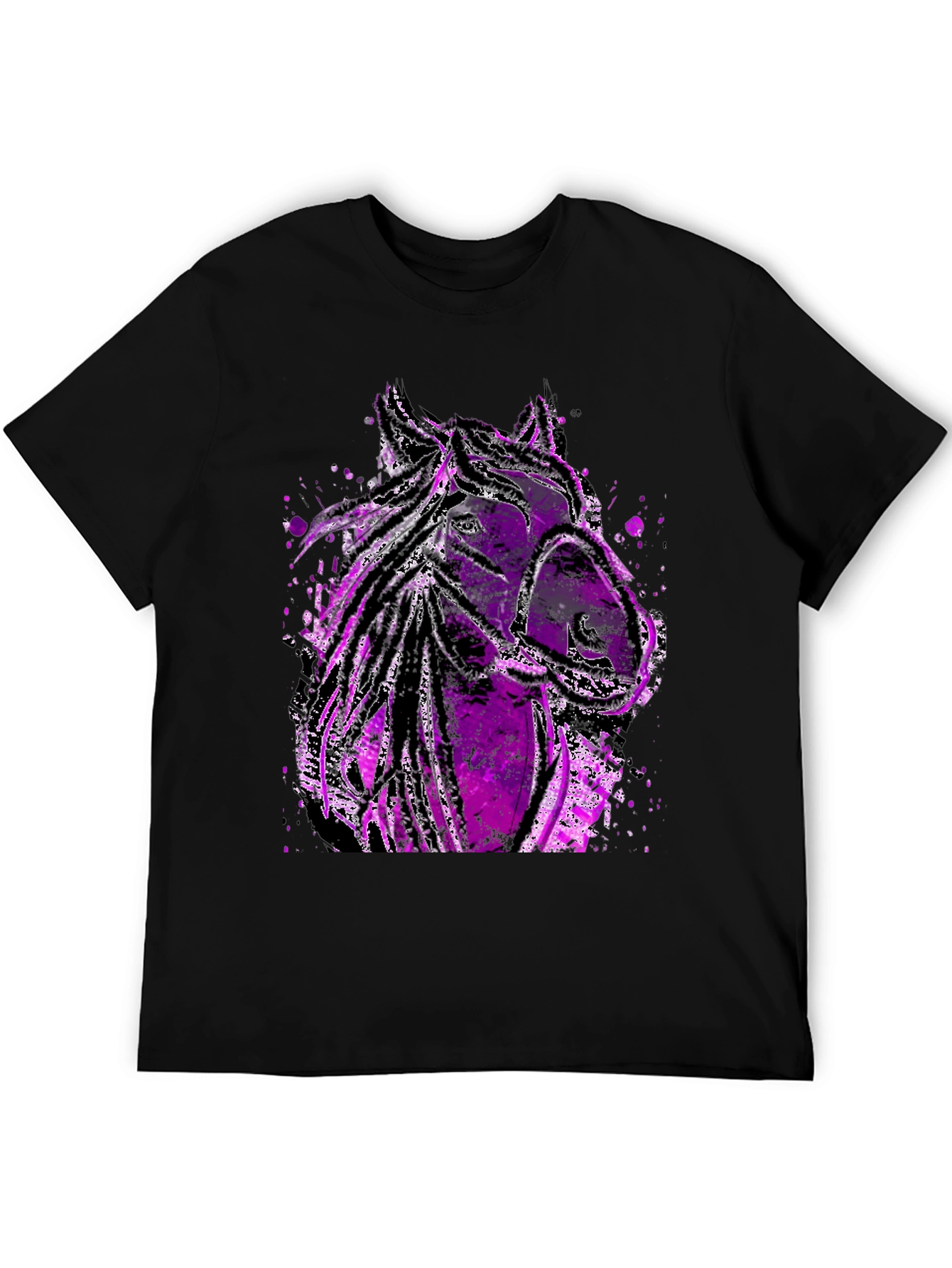 Abstract Horse Graphic Tee - Black