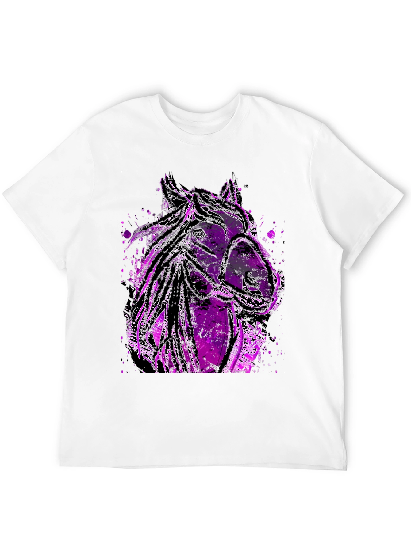 Abstract Horse Graphic Tee - Black
