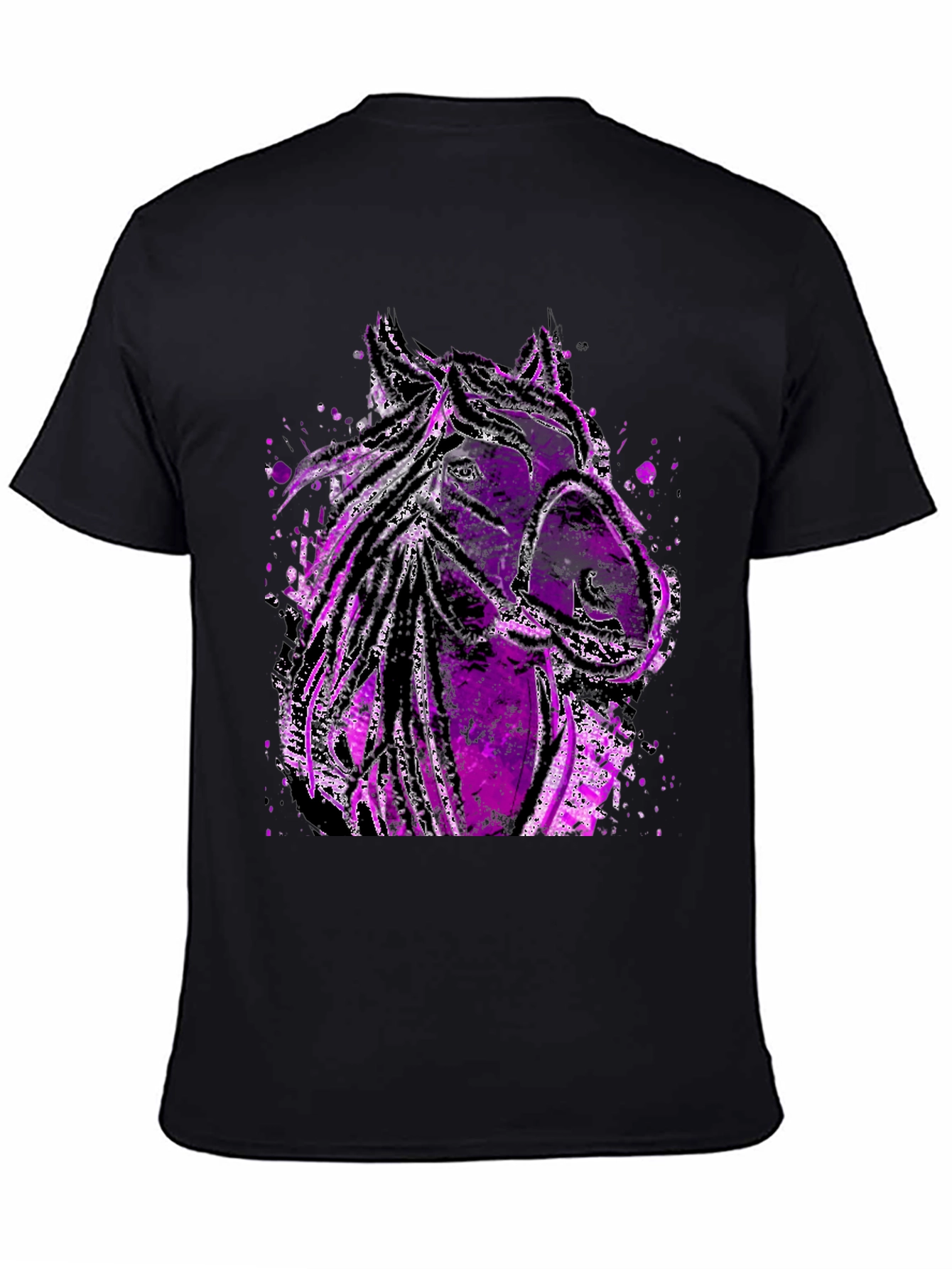Abstract Horse Graphic Tee - Black