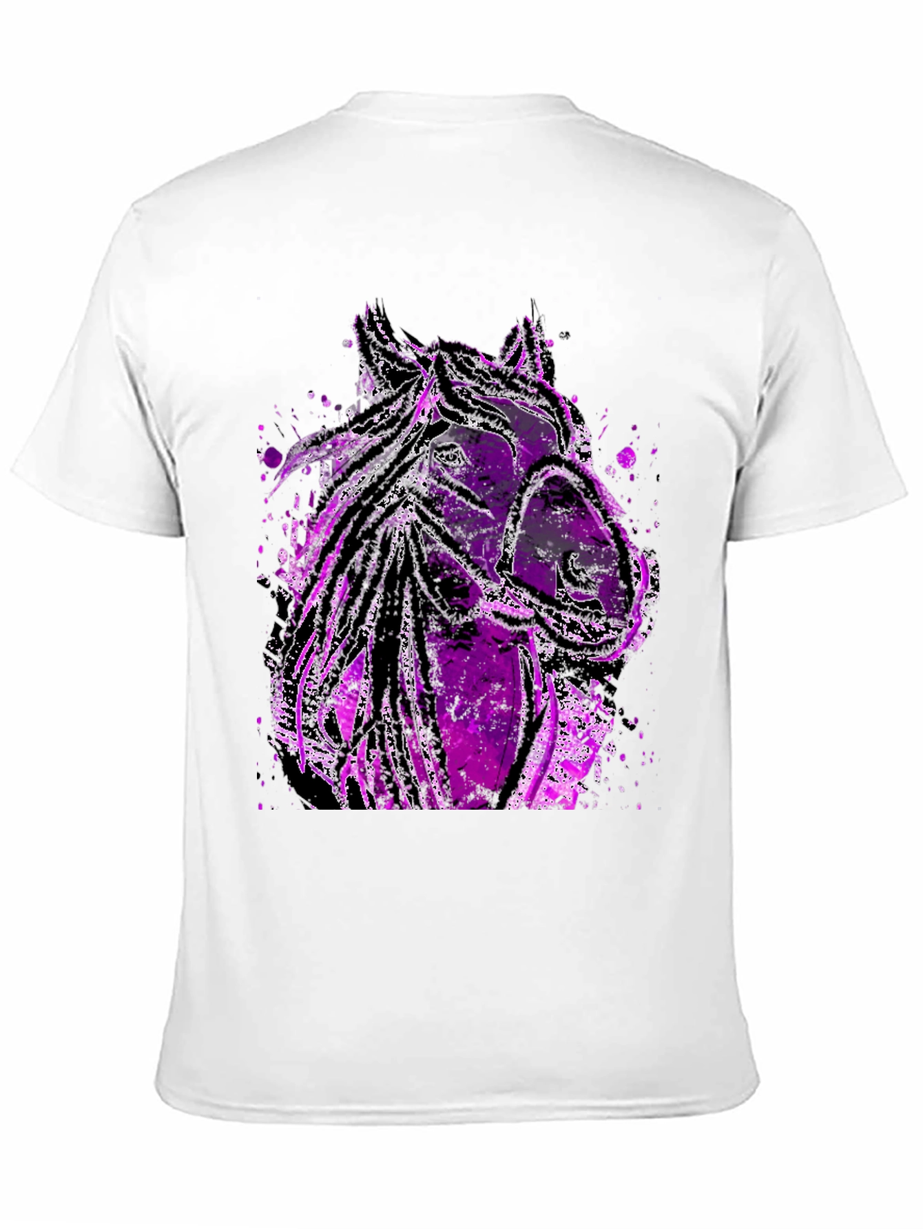 Abstract Horse Graphic Tee - Black