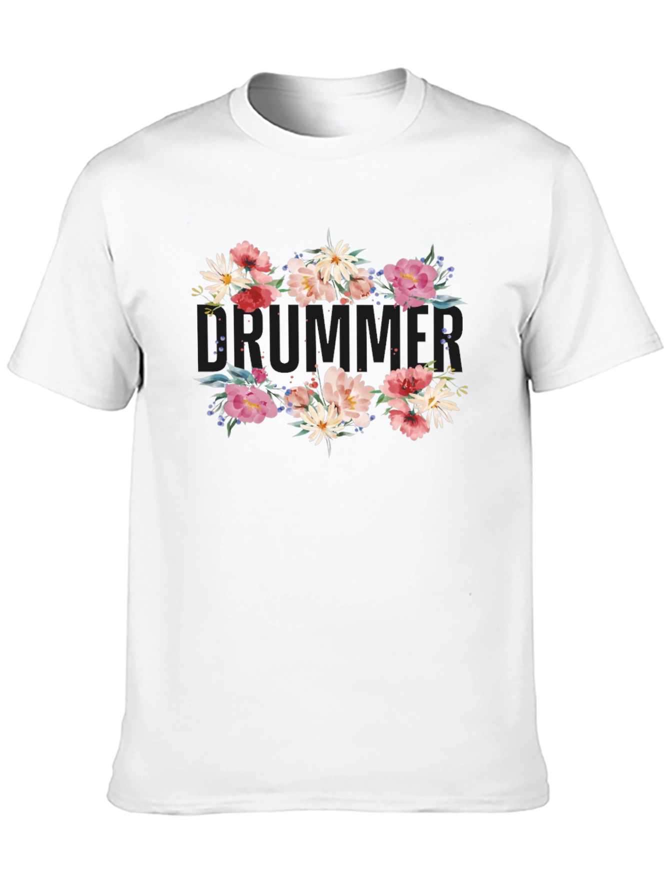 Floral Summer T-Shirt - Mens Black Tee