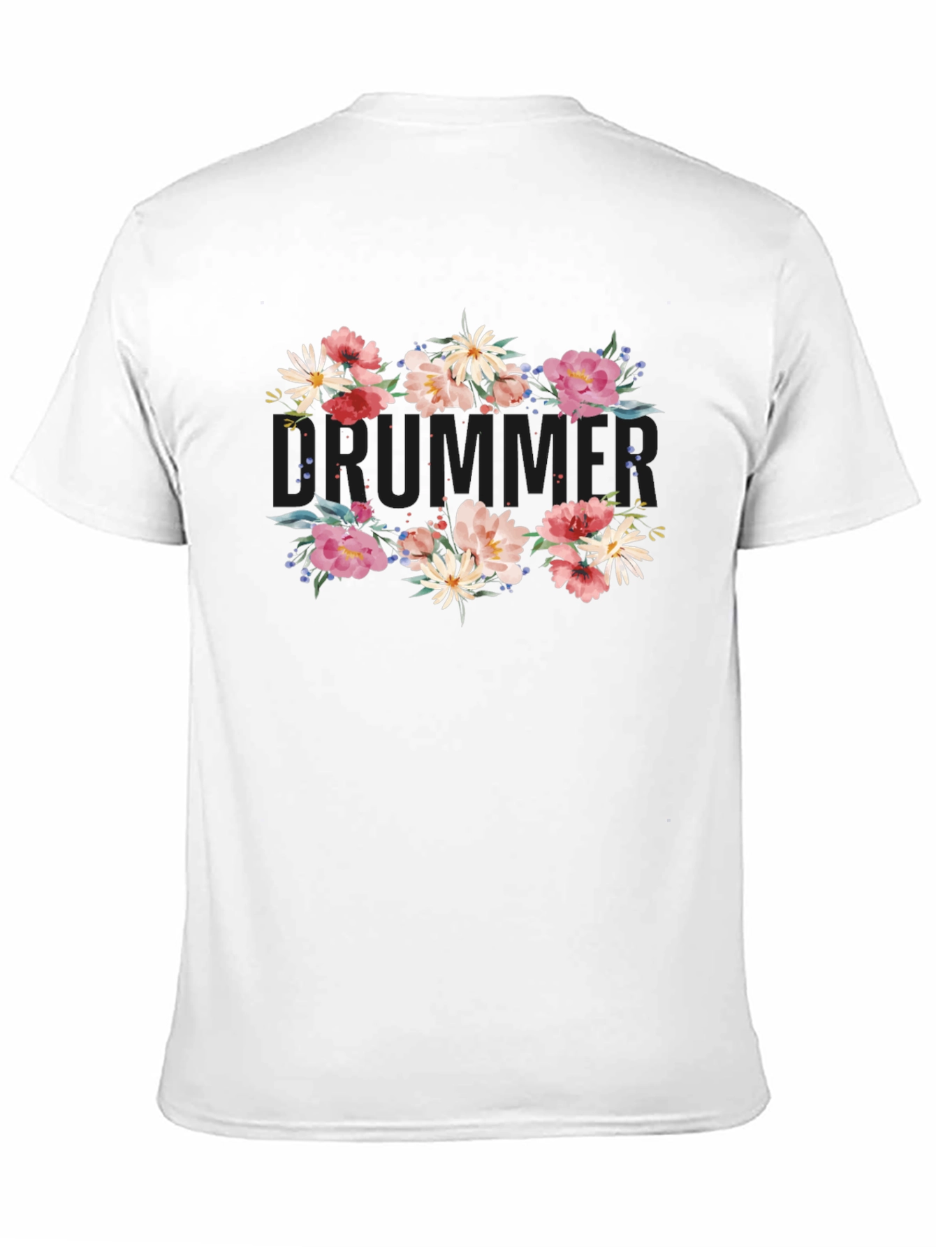 Floral Summer T-Shirt - Mens Black Tee