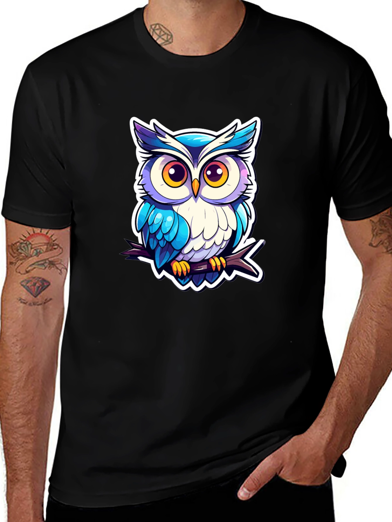 Cool Owl Graphic Tee - Unique Design!