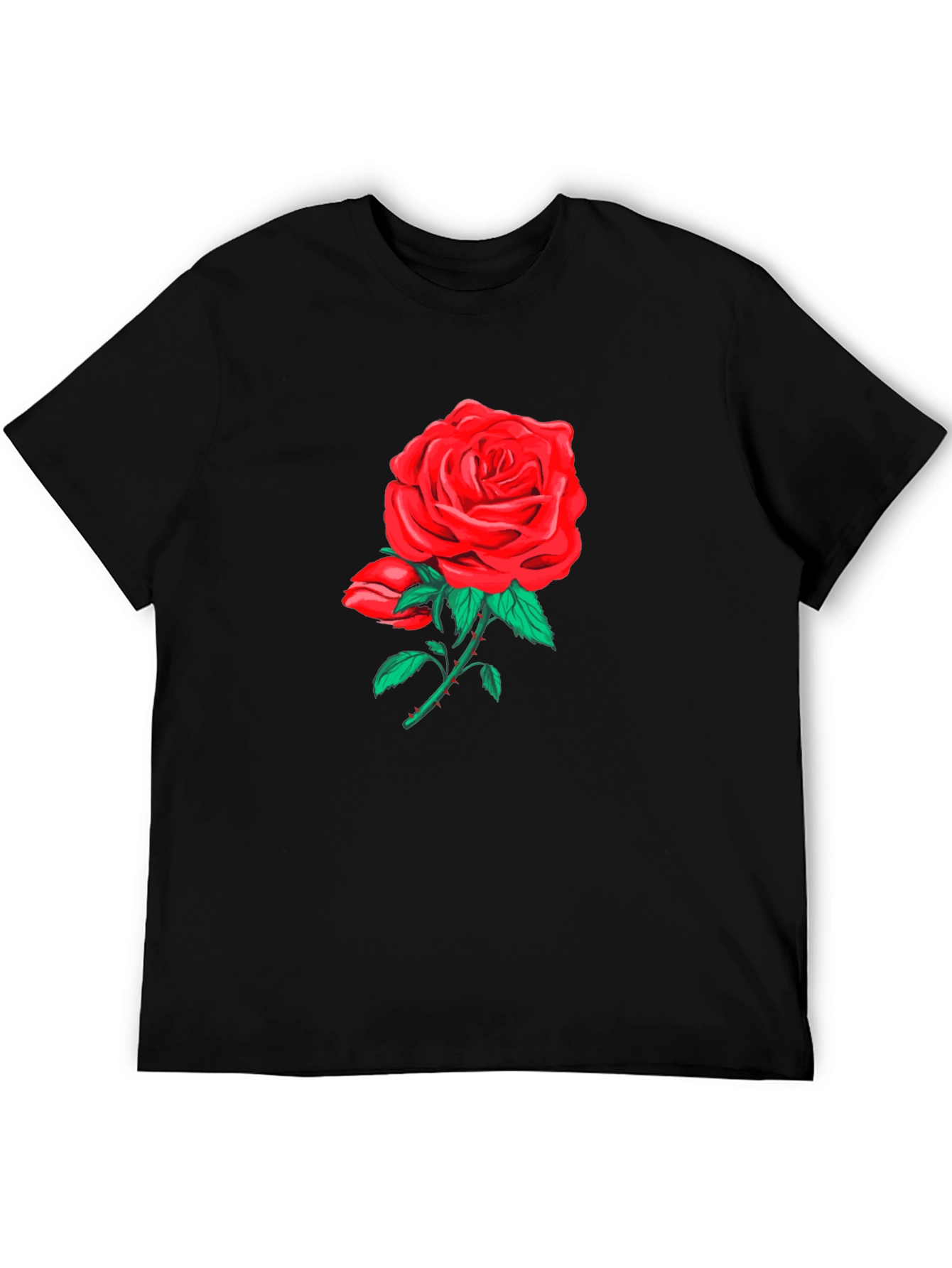 Rose Graphic Black T-Shirt