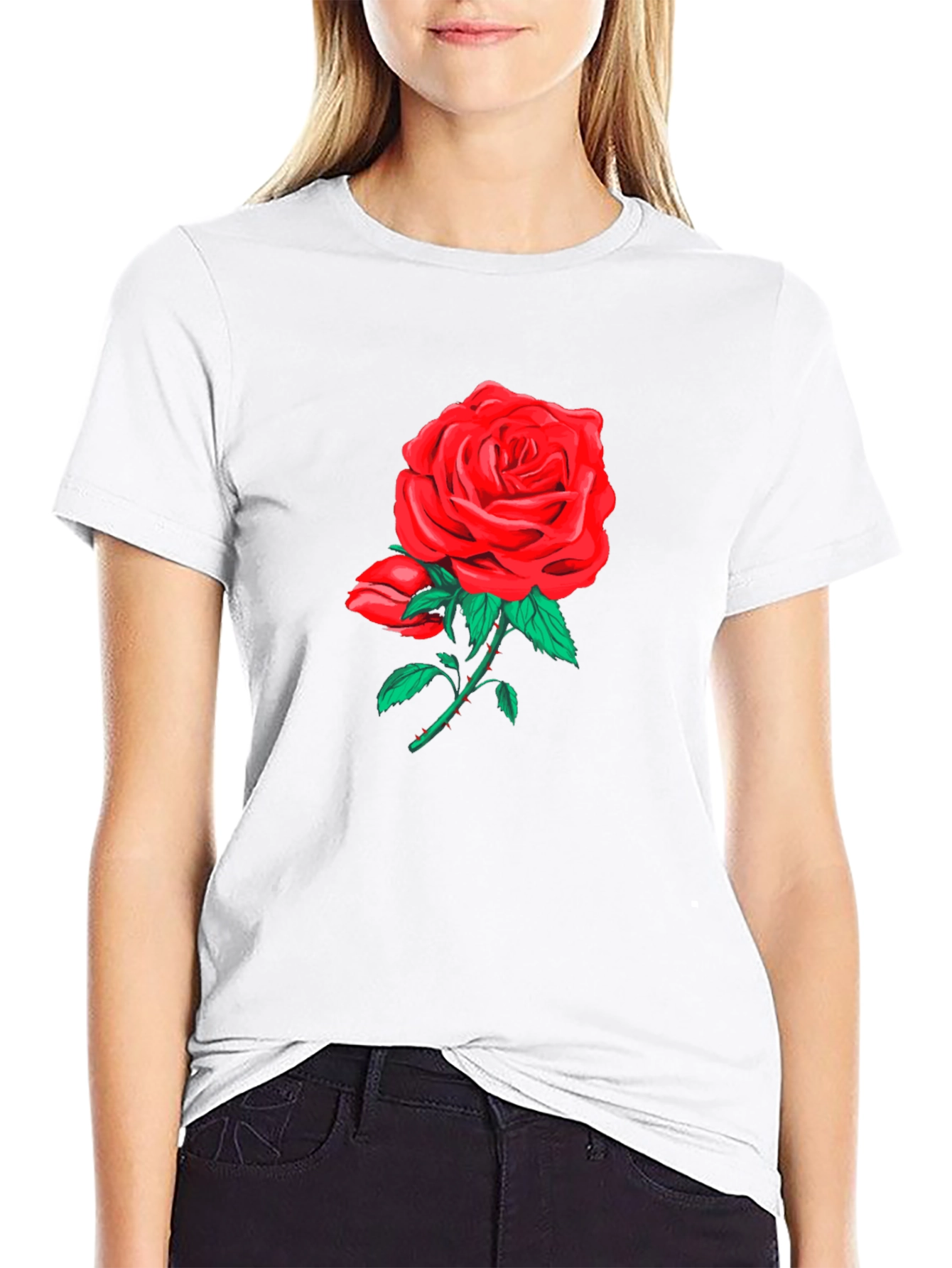 Rose Graphic Black T-Shirt