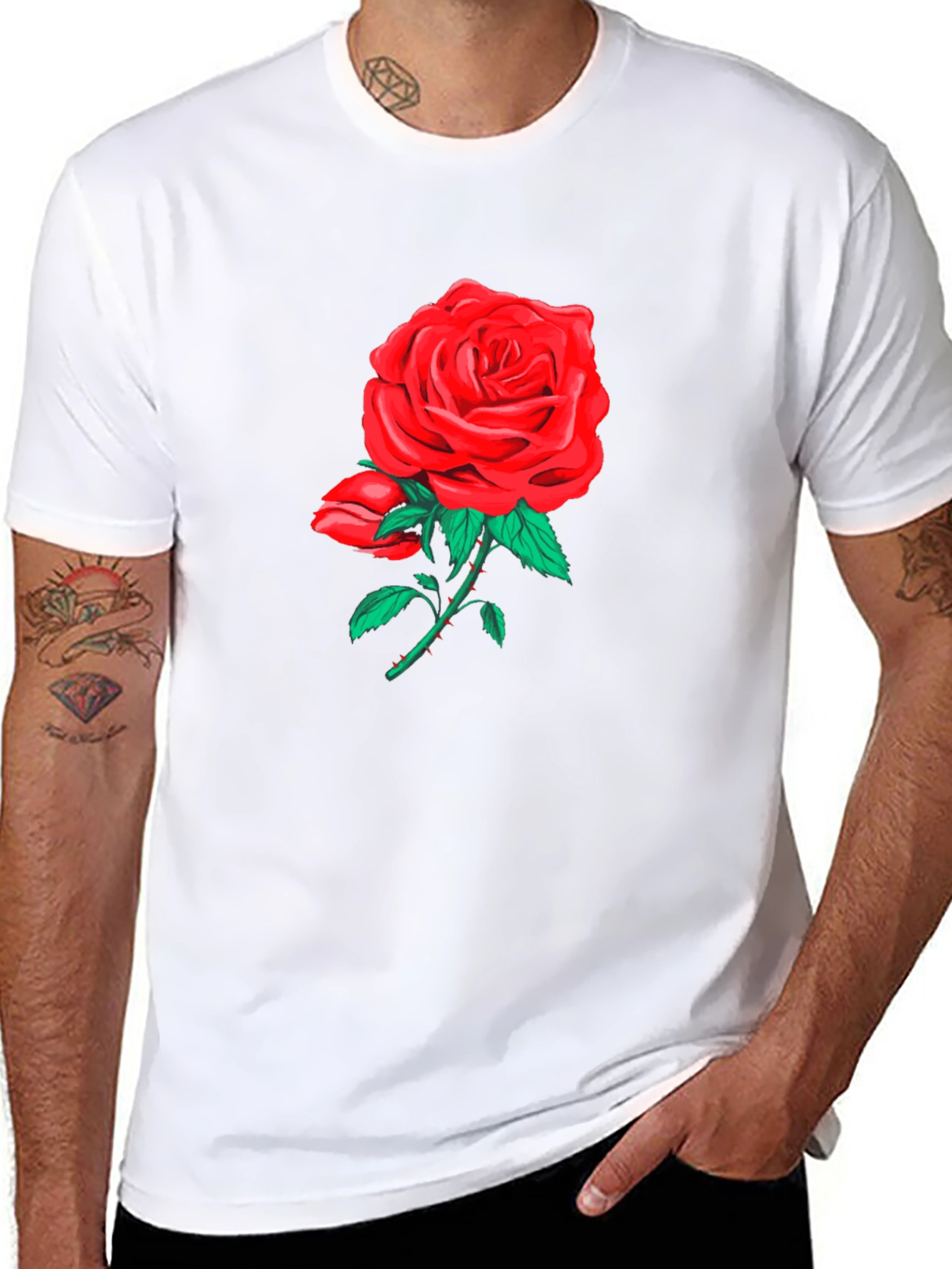 Rose Graphic Black T-Shirt