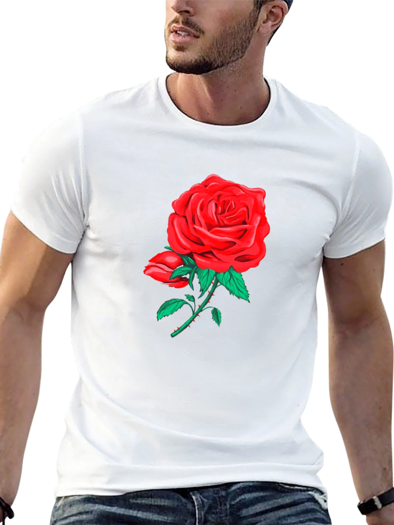 Rose Graphic Black T-Shirt