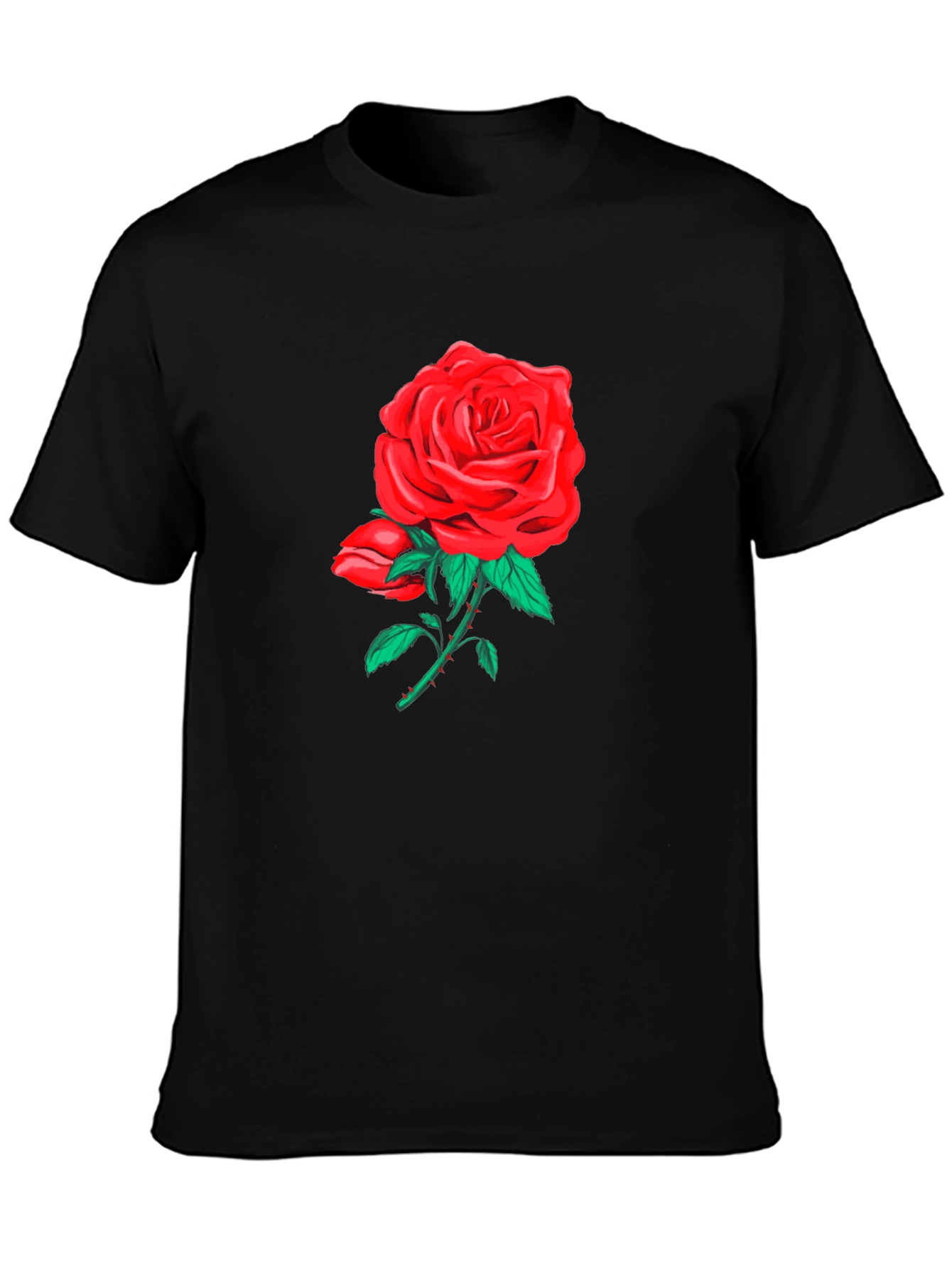 Rose Graphic Black T-Shirt