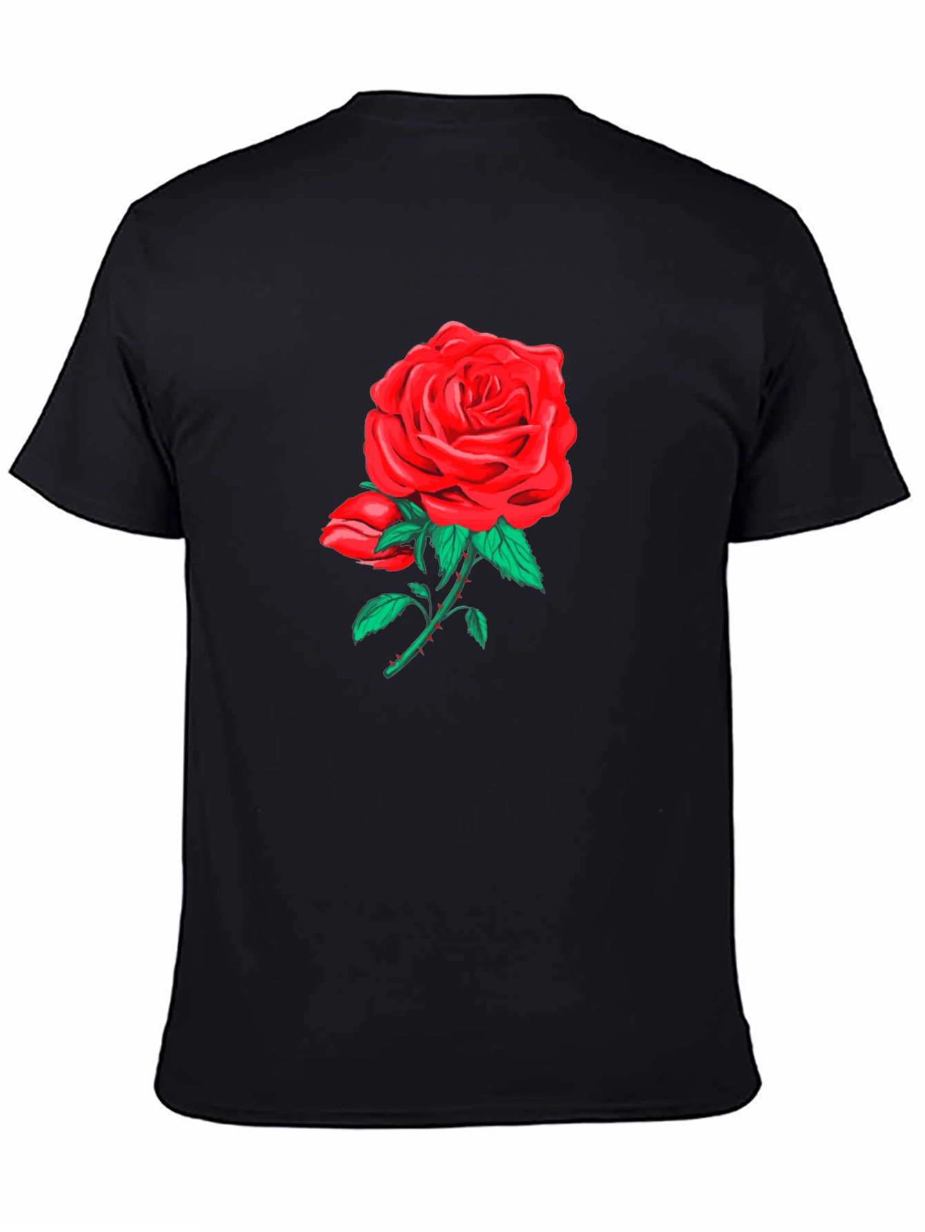 Rose Graphic Black T-Shirt