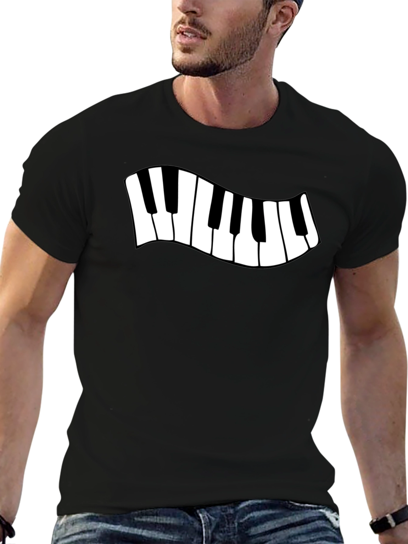 Piano Keys Graphic Tee - Black
