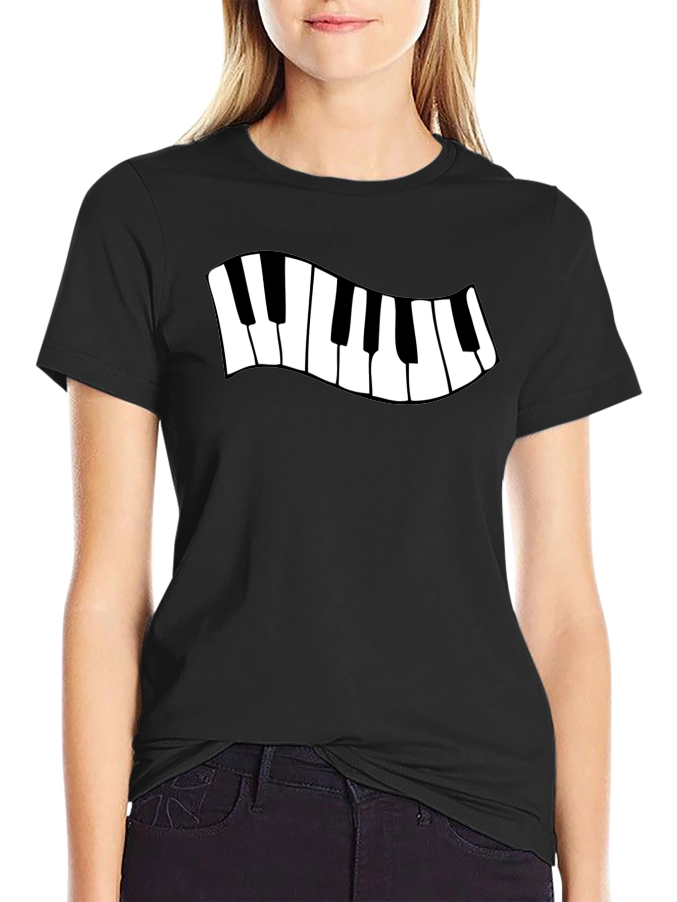 Piano Keys Graphic Tee - Black