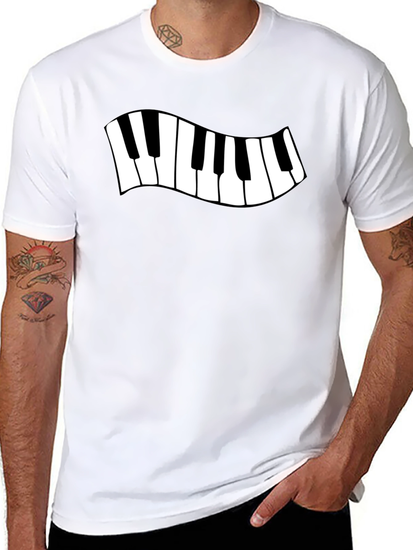 Piano Keys Graphic Tee - Black