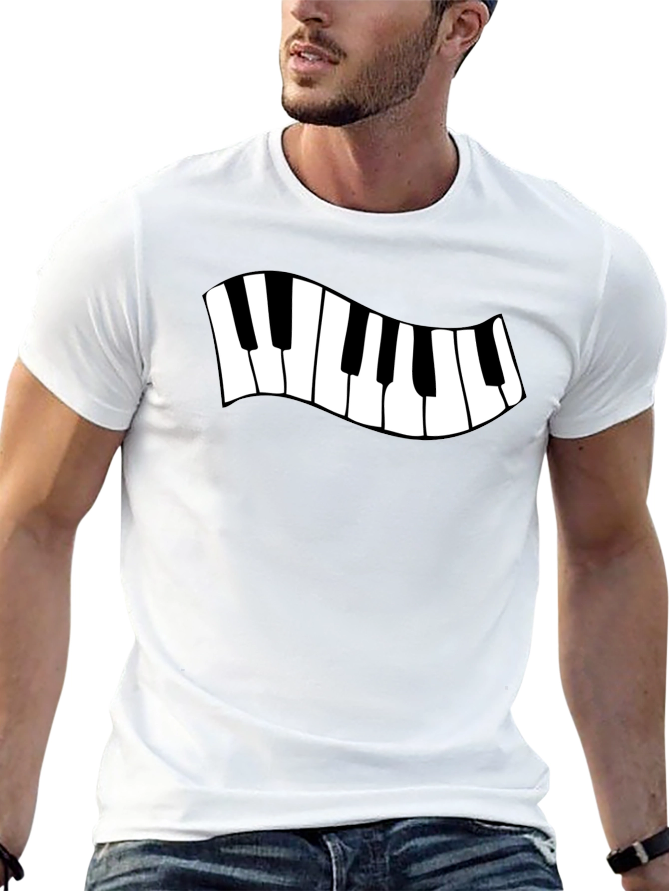 Piano Keys Graphic Tee - Black