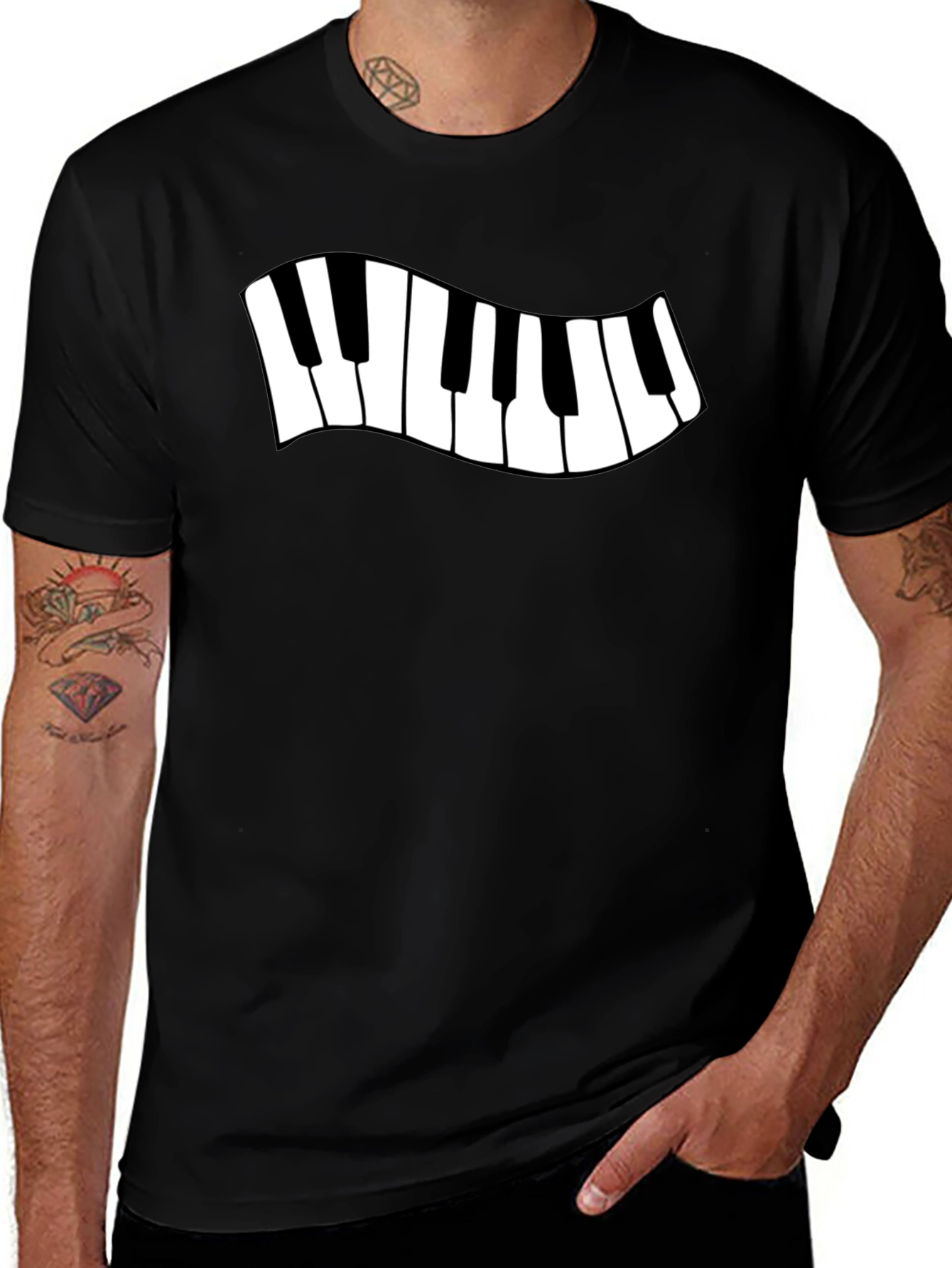 Piano Keys Graphic Tee - Black