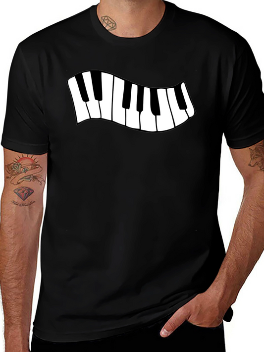Piano Keys Graphic Tee - Black