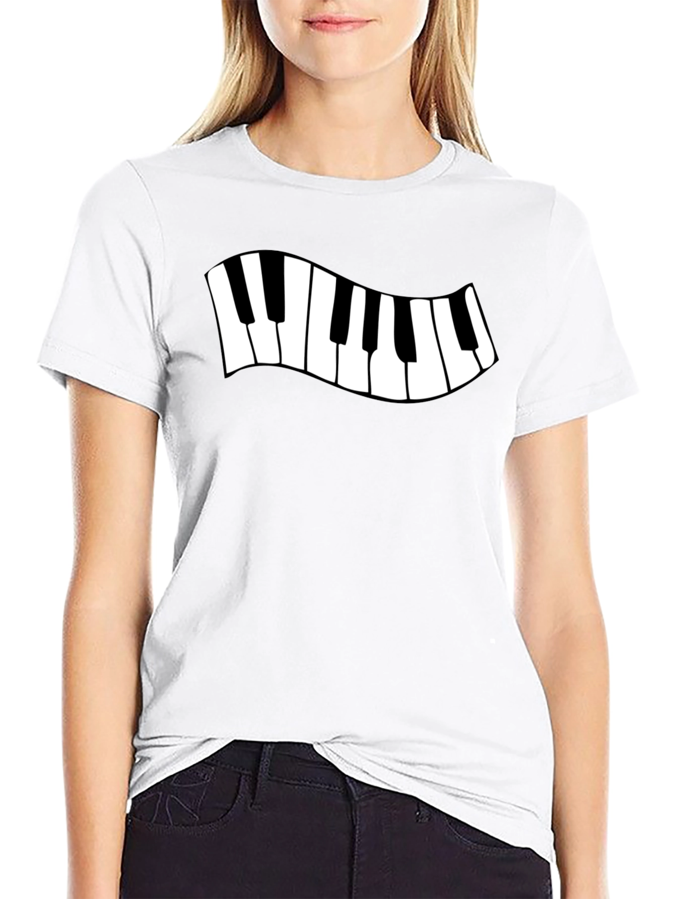 Piano Keys Graphic Tee - Black