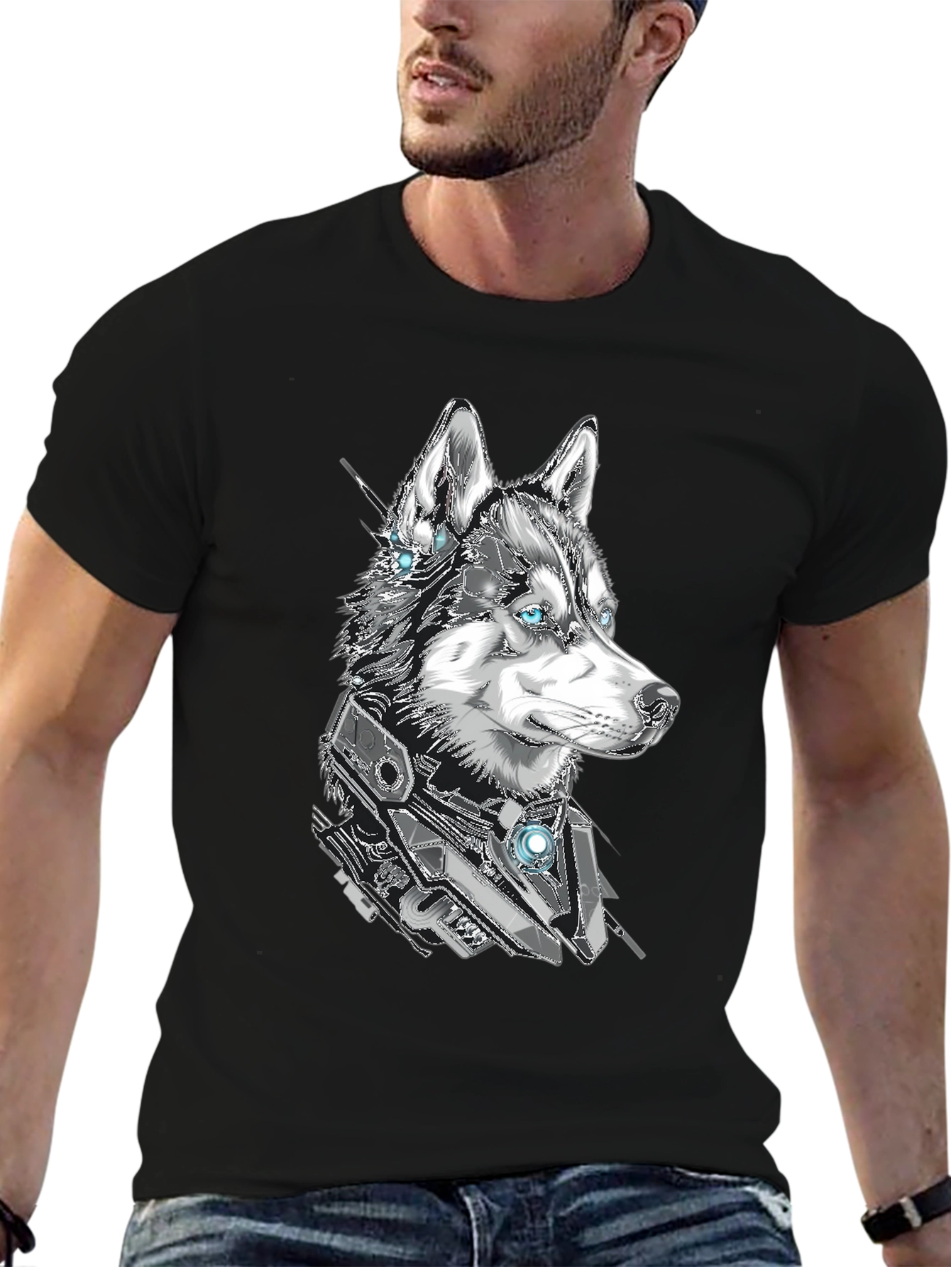 Cyberpunk Husky Graphic Tee