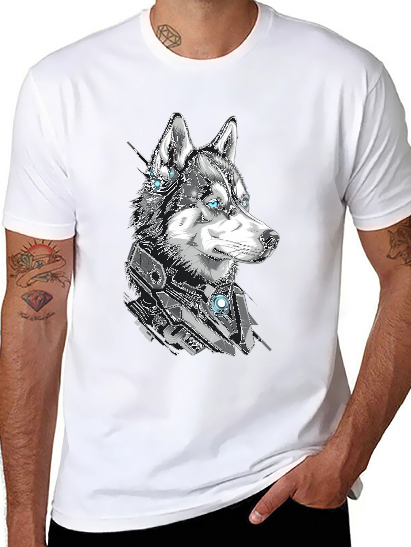 Cyberpunk Husky Graphic Tee