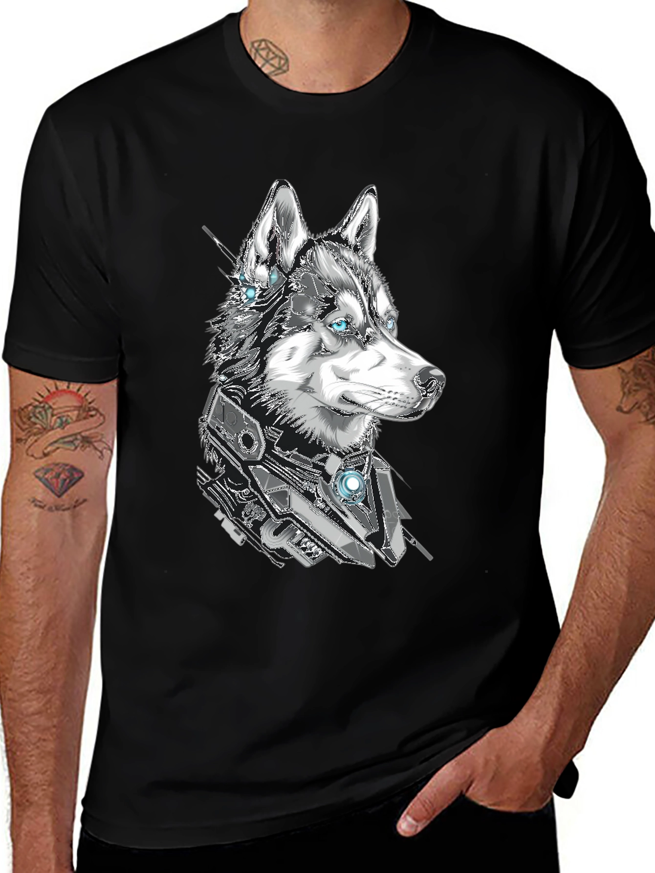 Cyberpunk Husky Graphic Tee