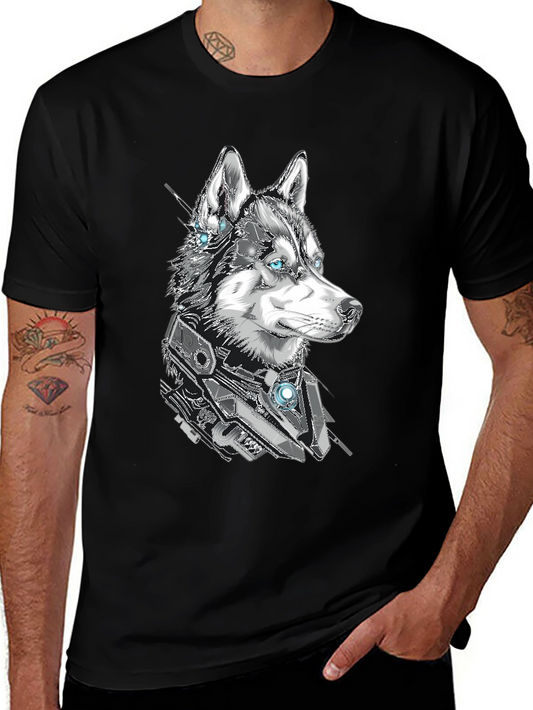Cyberpunk Husky Graphic Tee