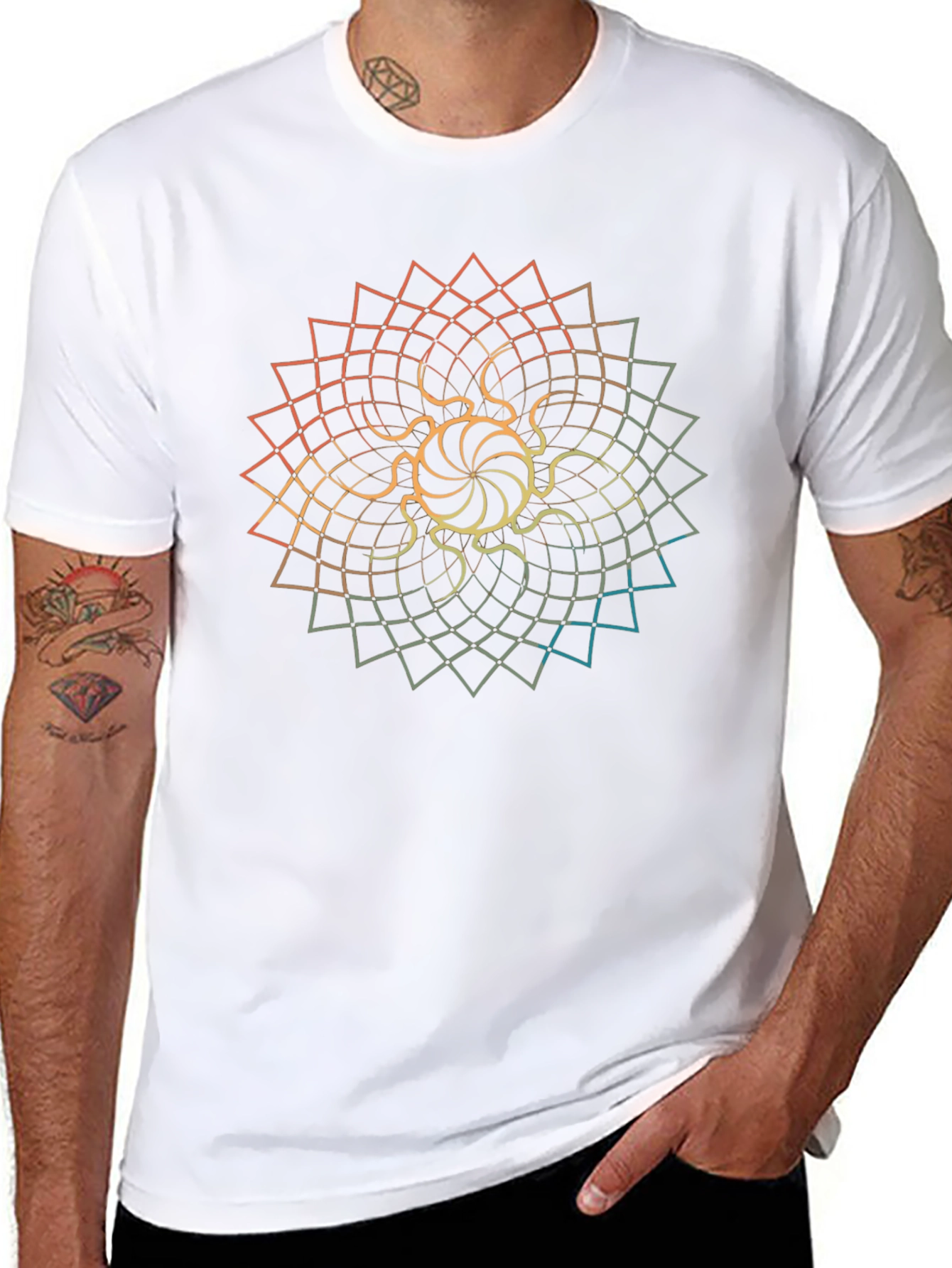 Geometric Mandala Graphic Tee - Stylish Comfort