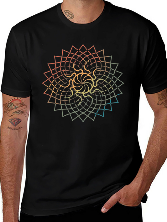 Geometric Mandala Graphic Tee - Stylish Comfort