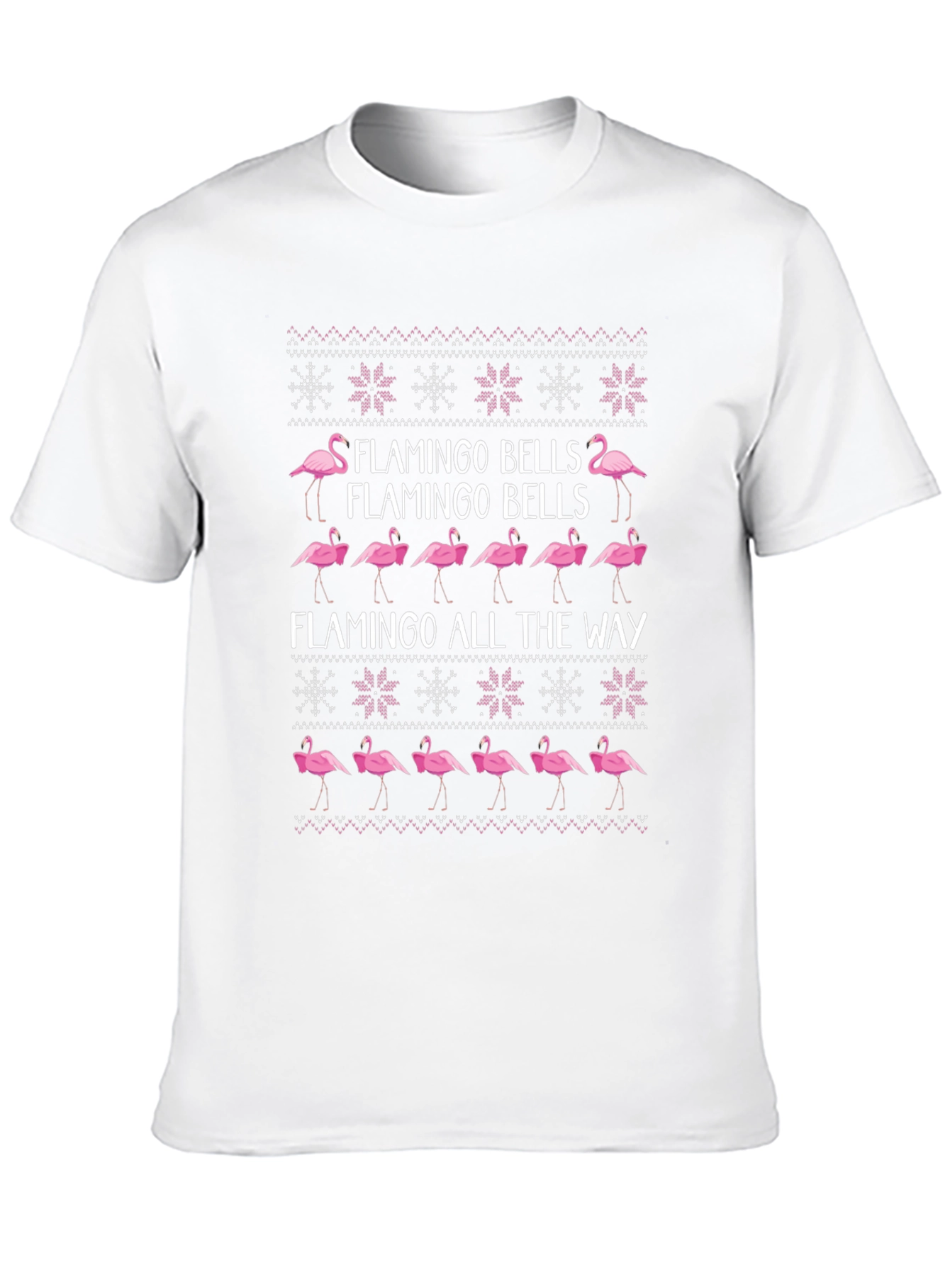 Flamingo Bells Ugly Christmas T-Shirt