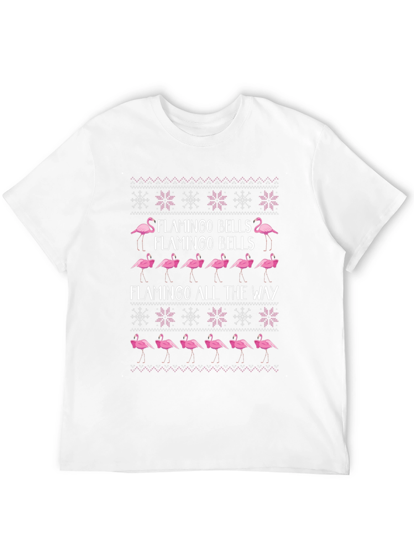 Flamingo Bells Ugly Christmas T-Shirt