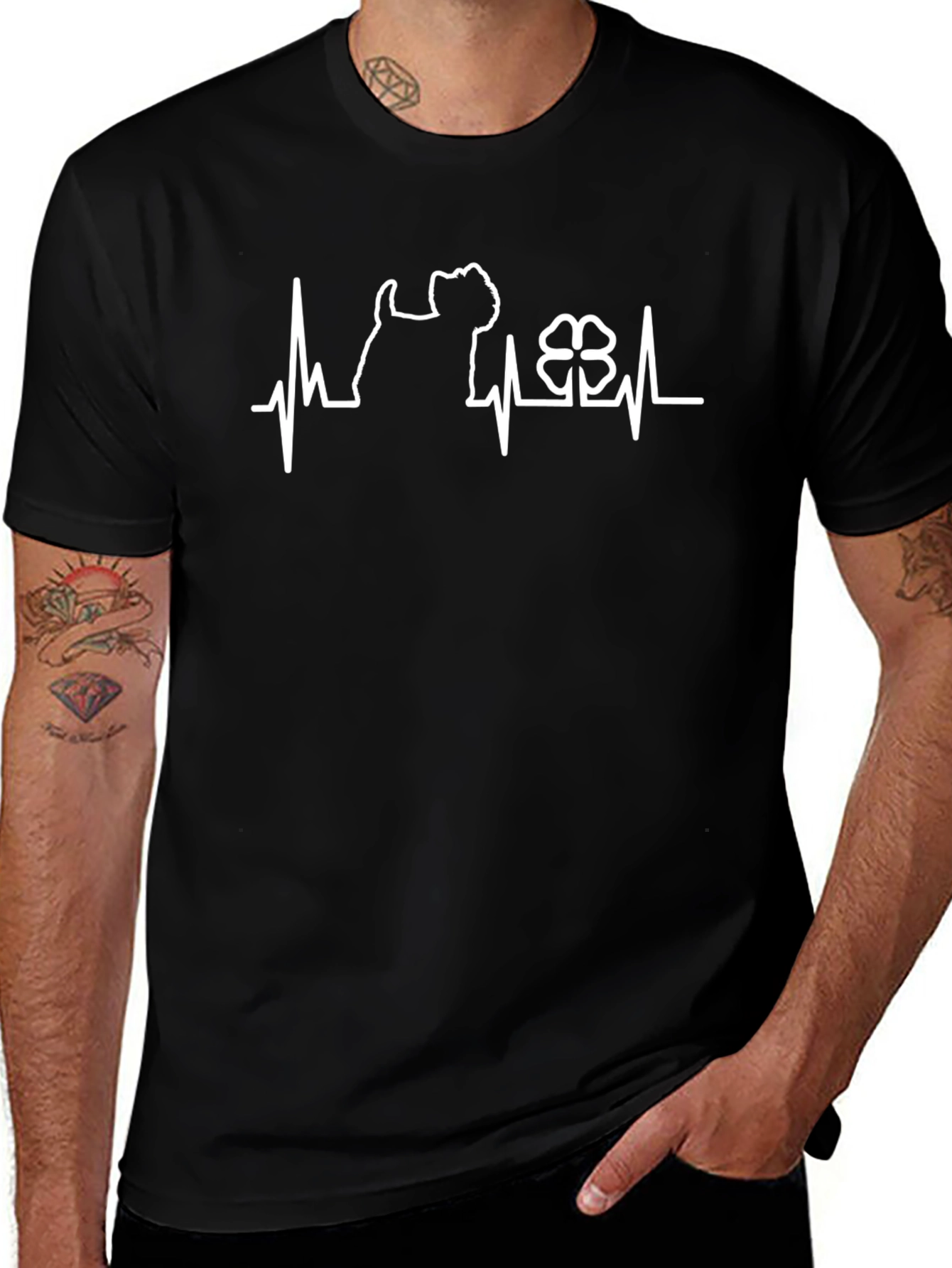 Dog & Shamrock Heartbeat T-Shirt