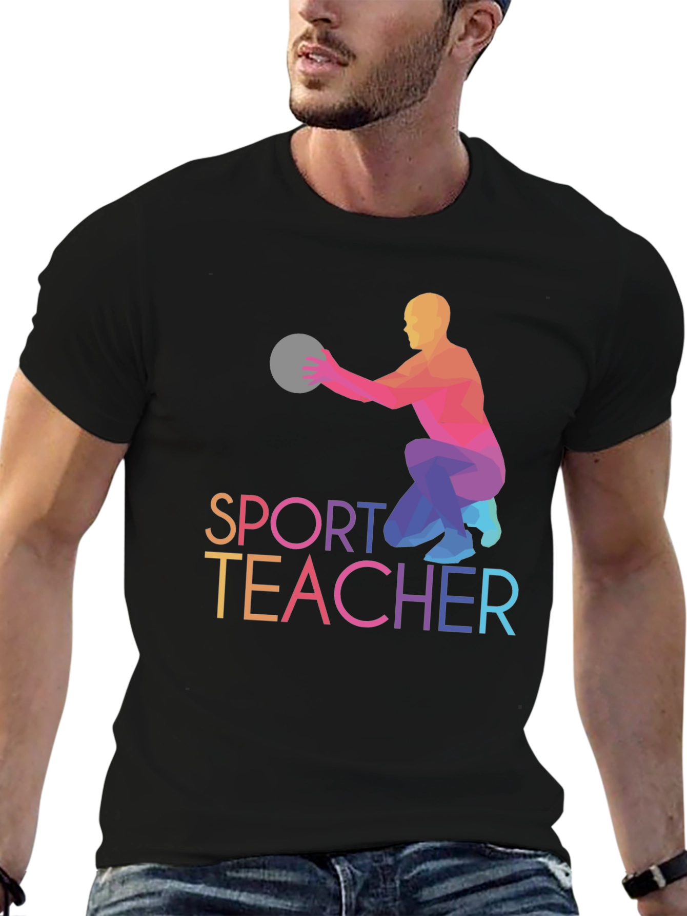 Sport Teacher T-shirt Black Graphic Tee