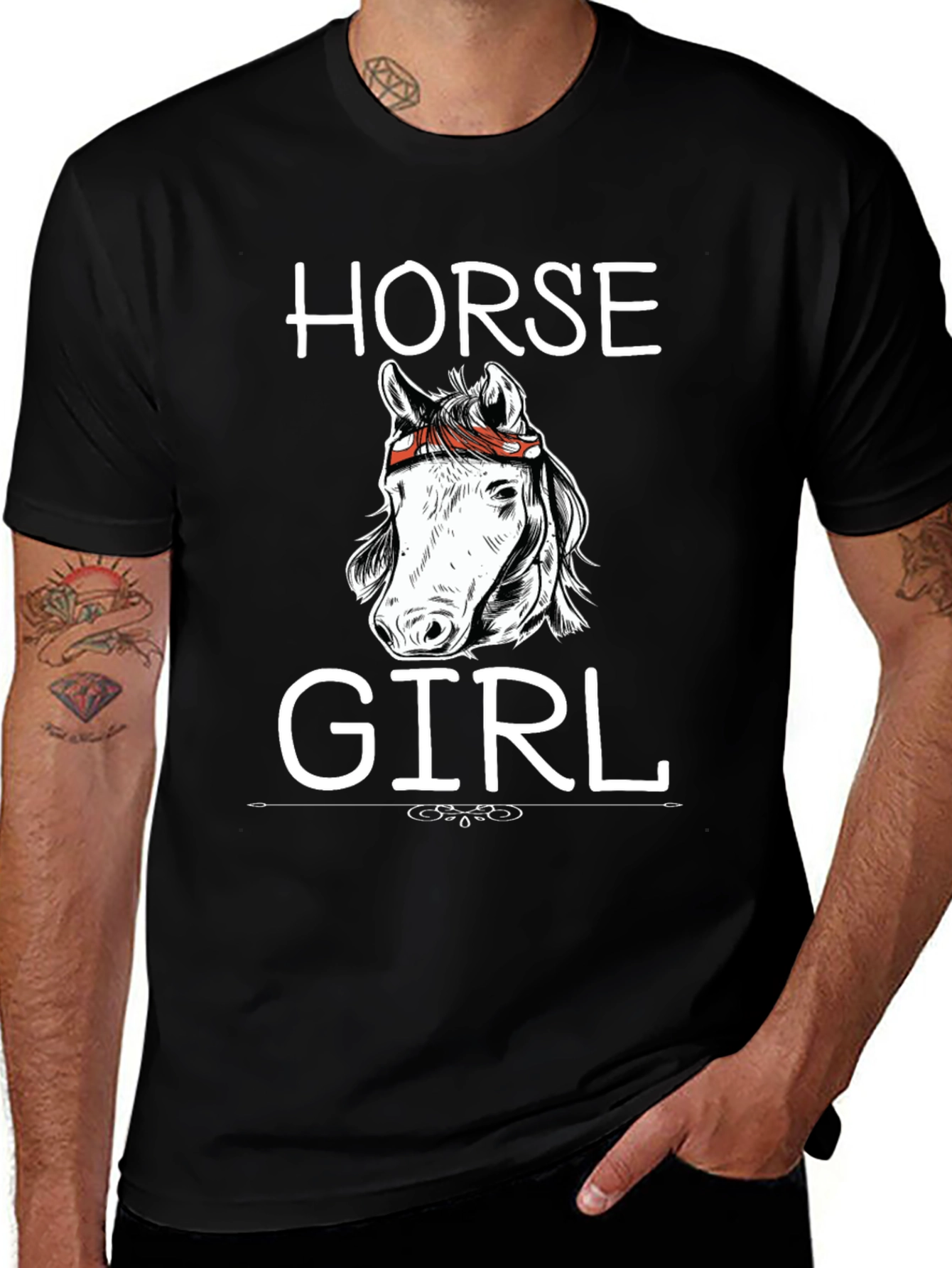 Horse Girl Graphic T-Shirt - Black Cotton Tee