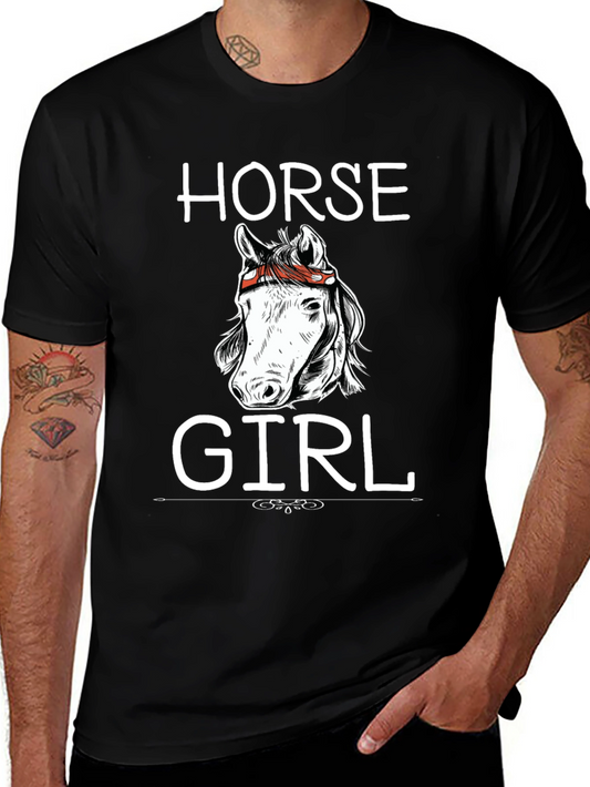Horse Girl Graphic T-Shirt - Black Cotton Tee
