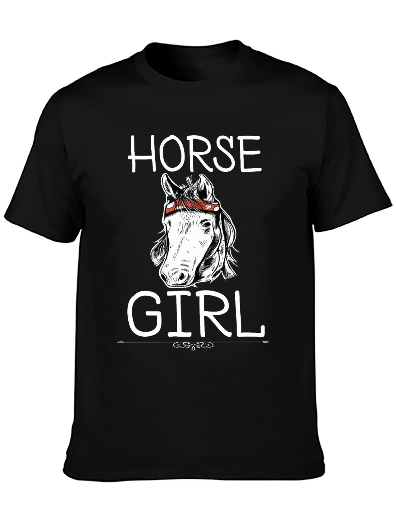 Horse Girl Graphic T-Shirt - Black Cotton Tee