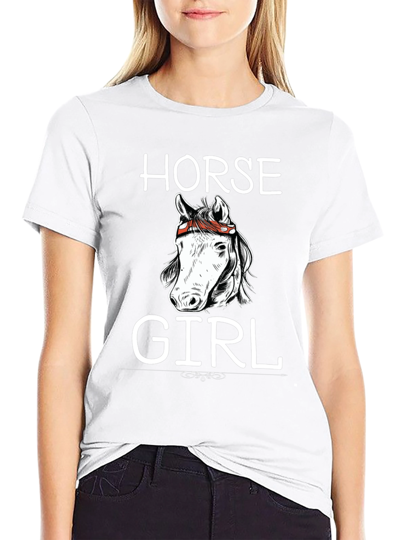 Horse Girl Graphic T-Shirt - Black Cotton Tee