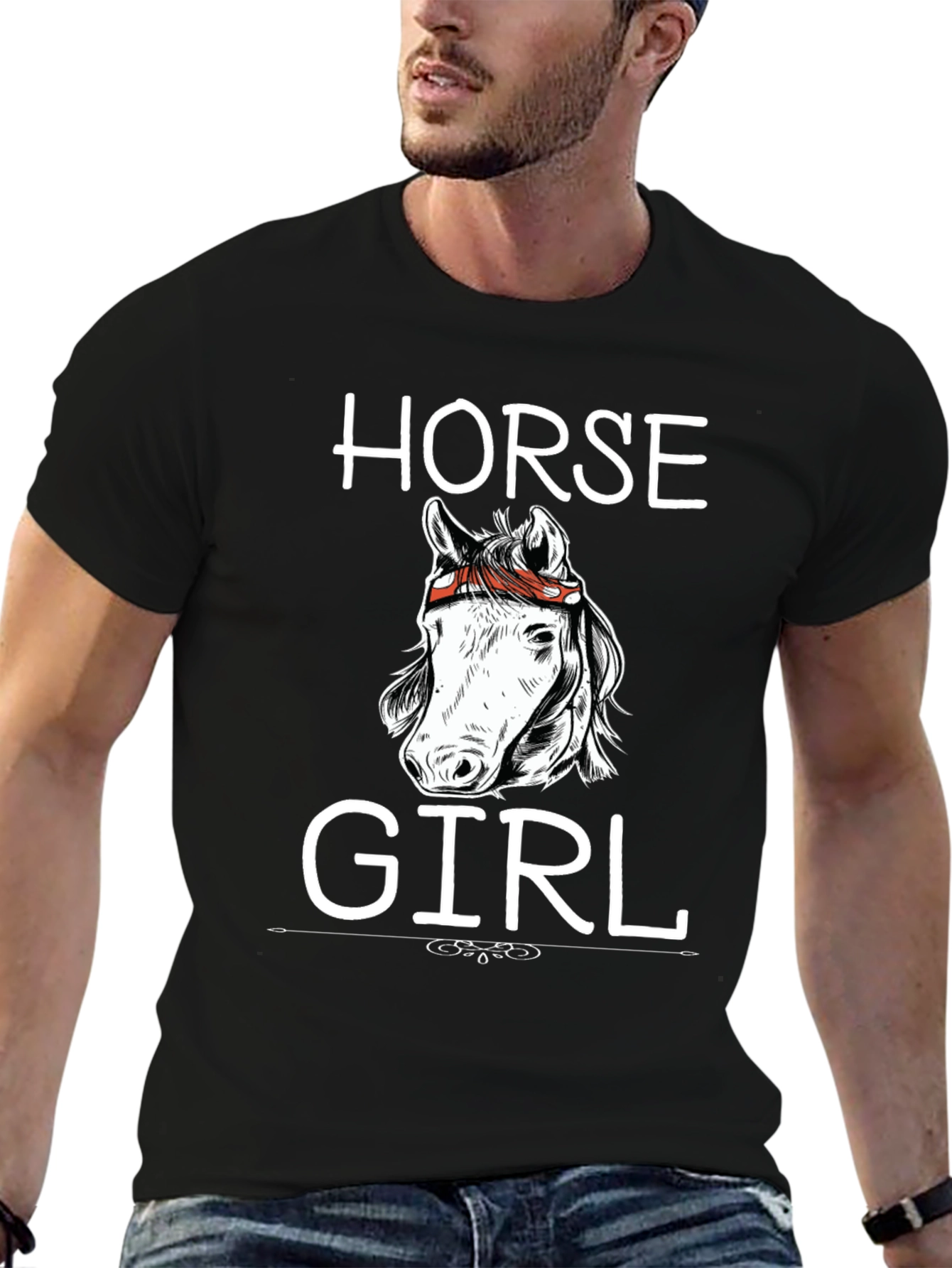 Horse Girl Graphic T-Shirt - Black Cotton Tee