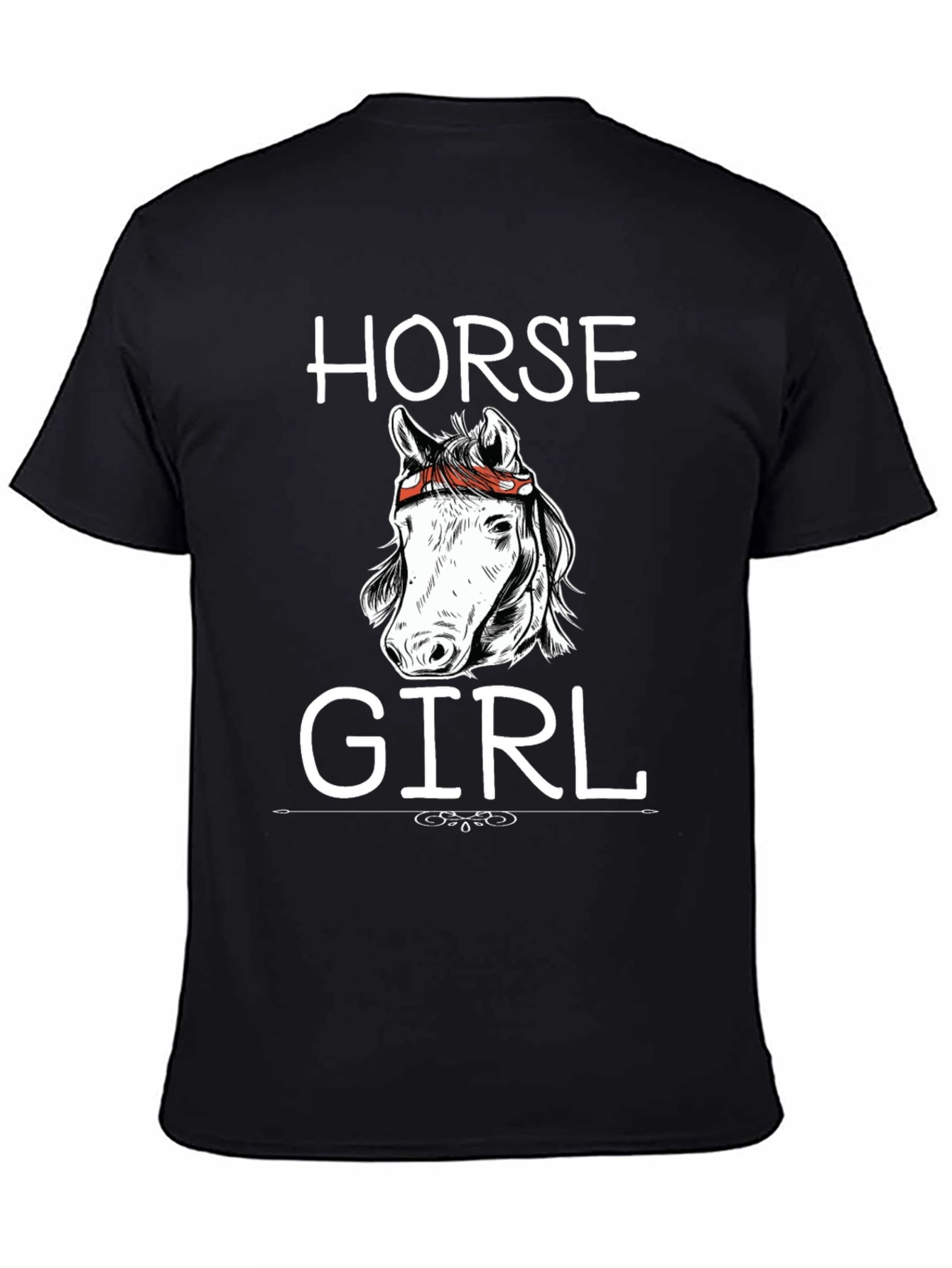 Horse Girl Graphic T-Shirt - Black Cotton Tee