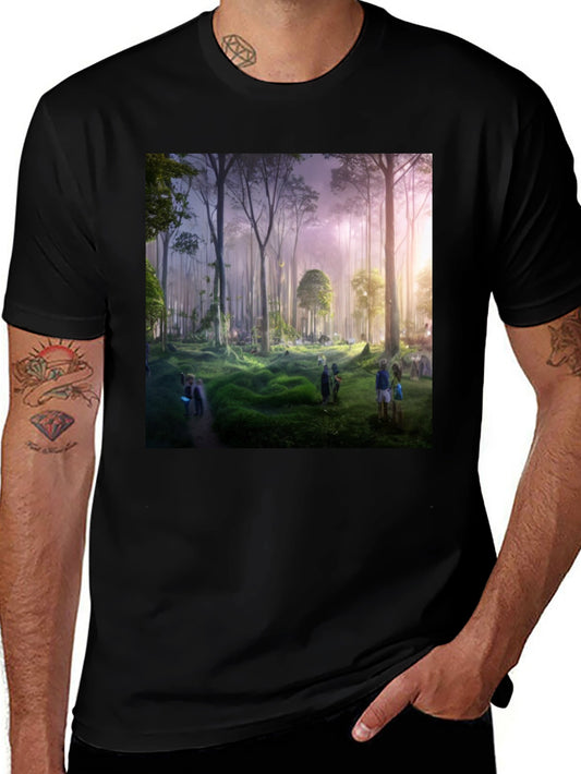 Forest Scene Black Graphic Tee