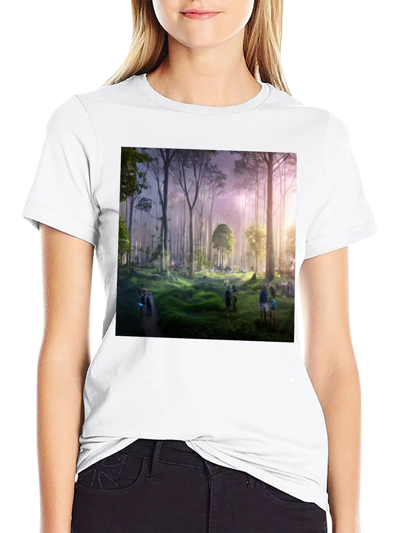 Forest Scene Black Graphic Tee