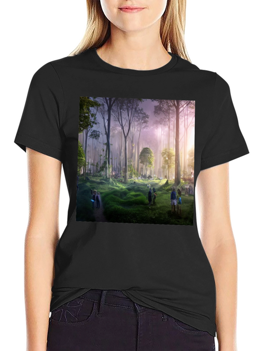 Forest Scene Black Graphic Tee