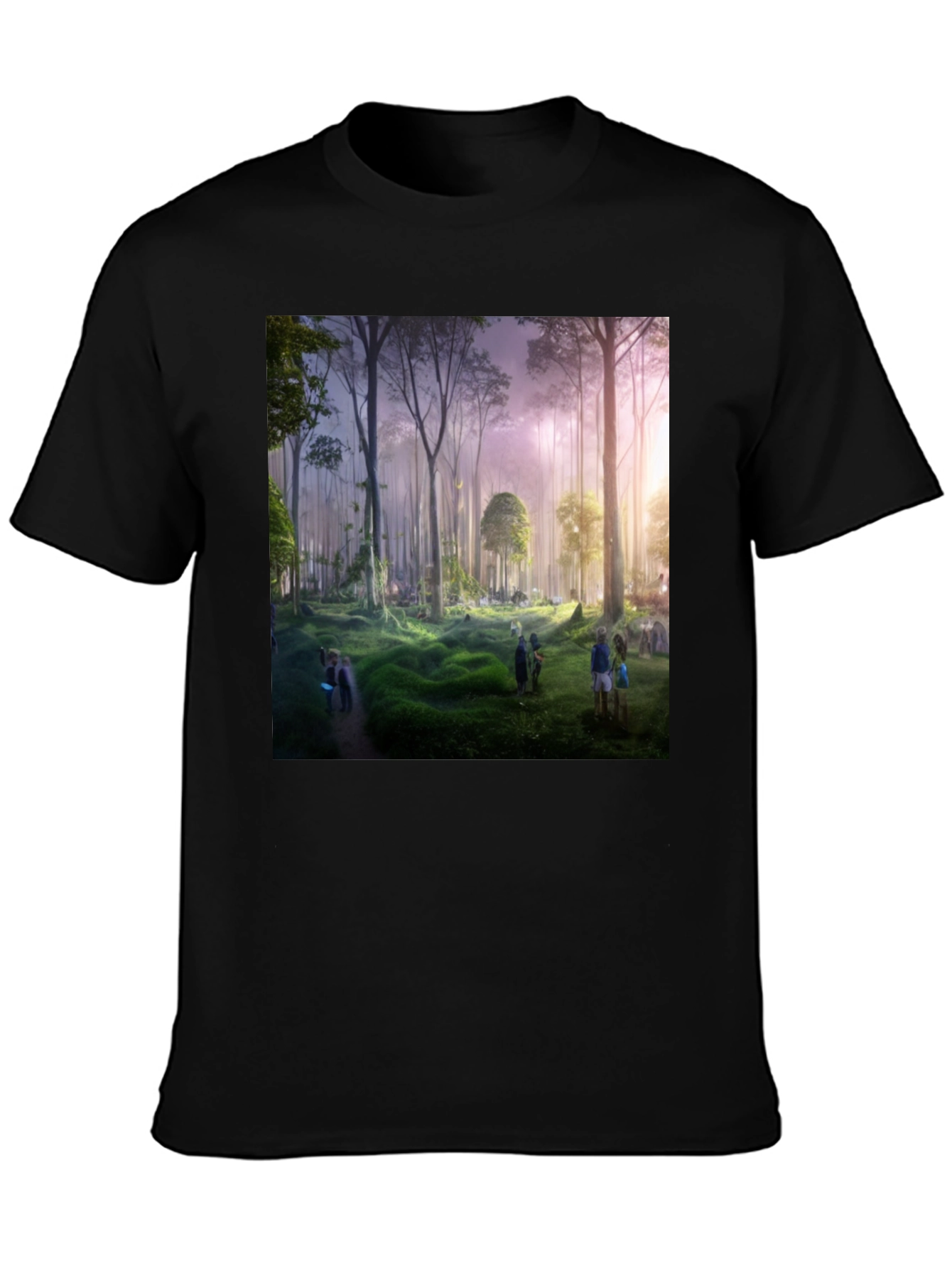 Forest Scene Black Graphic Tee