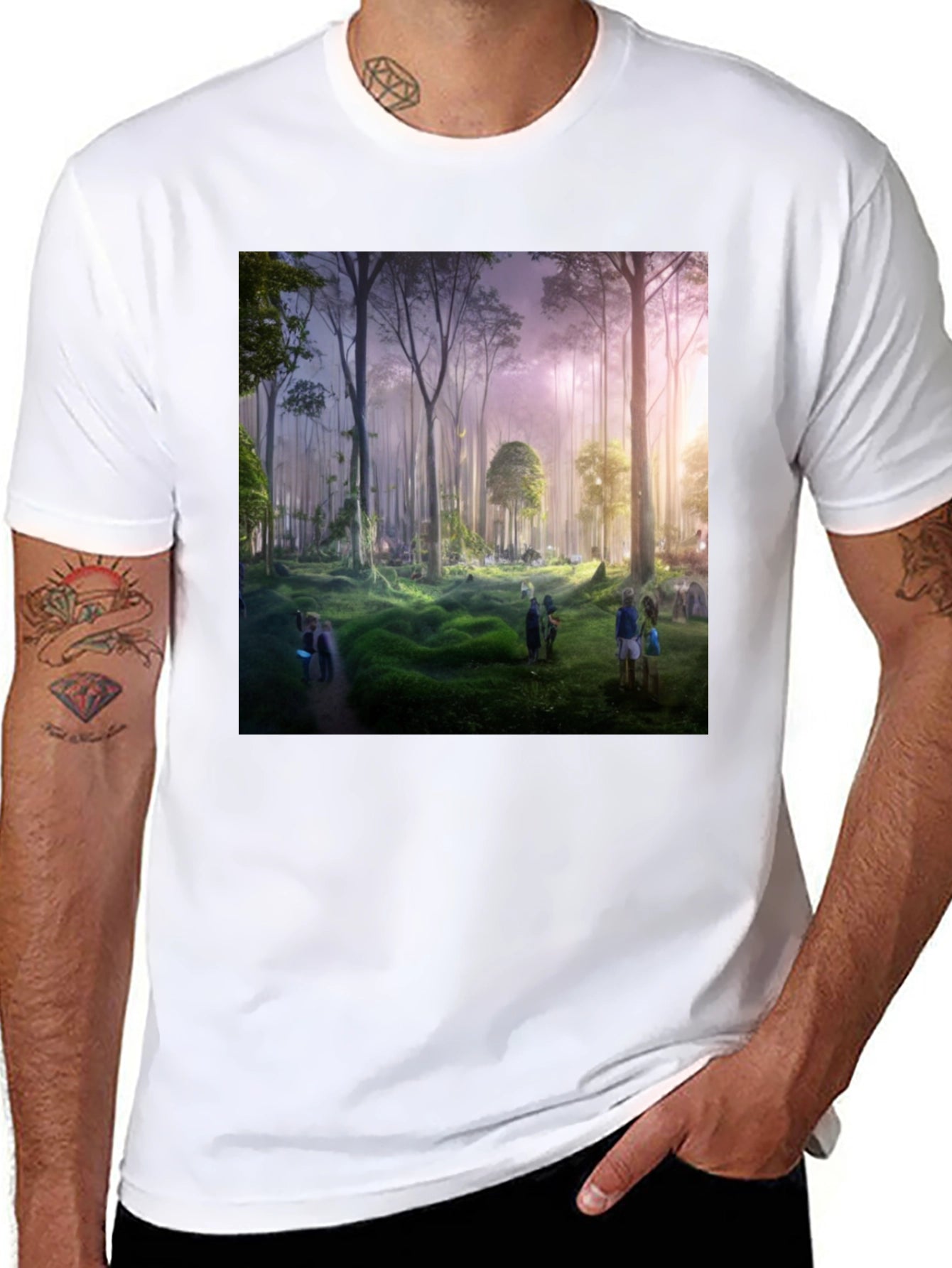 Forest Scene Black Graphic Tee
