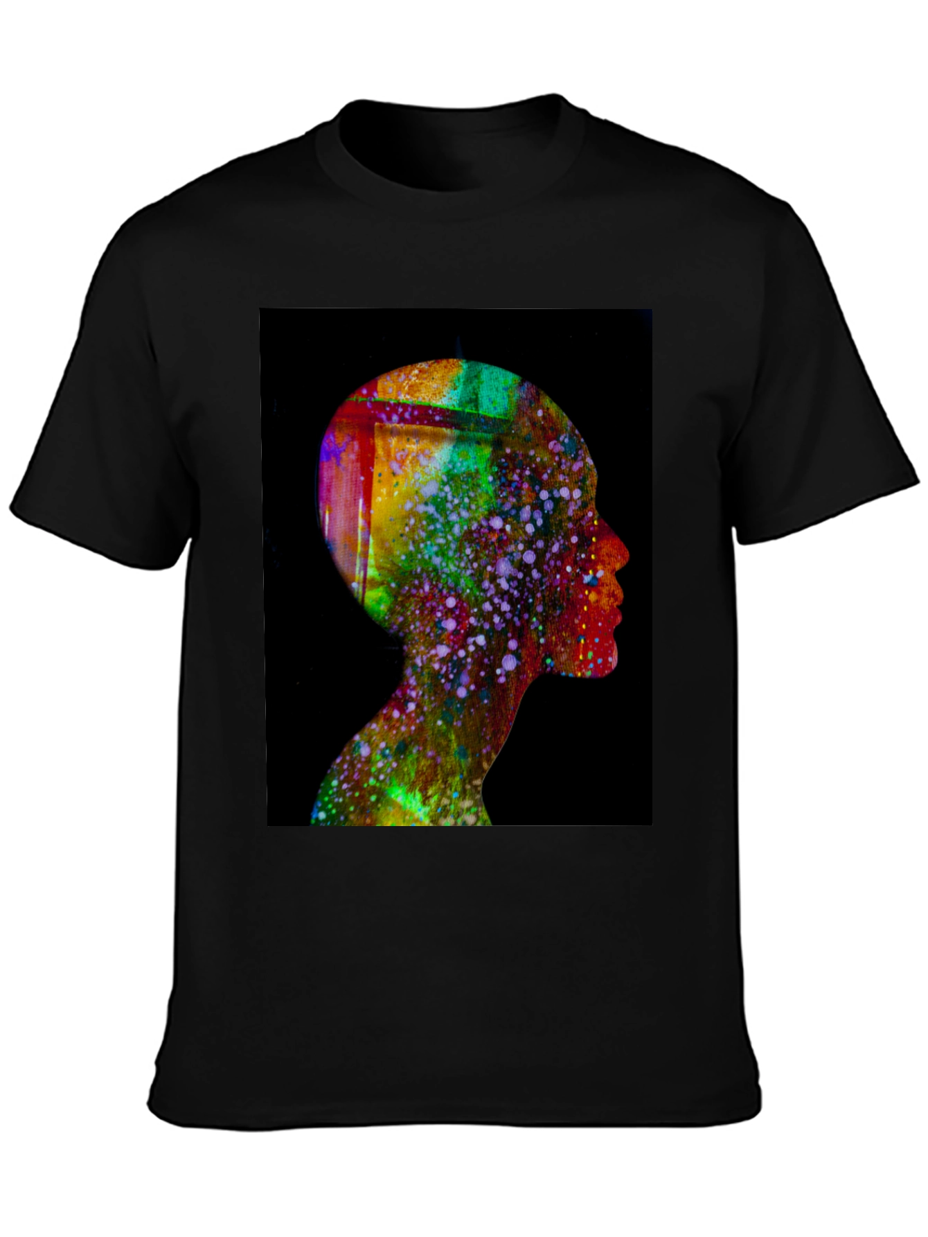 Abstract Human Head Tee - Artsy Black T-Shirt